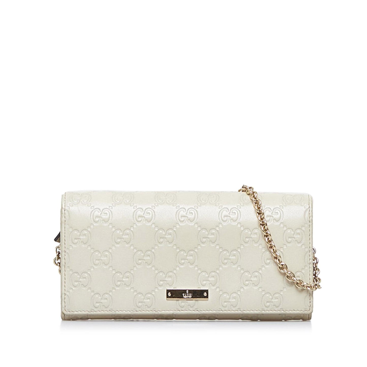 Gucci Guccissima Wallet on SHG-mrHQmW Calf White Chain Crossbody Bag
