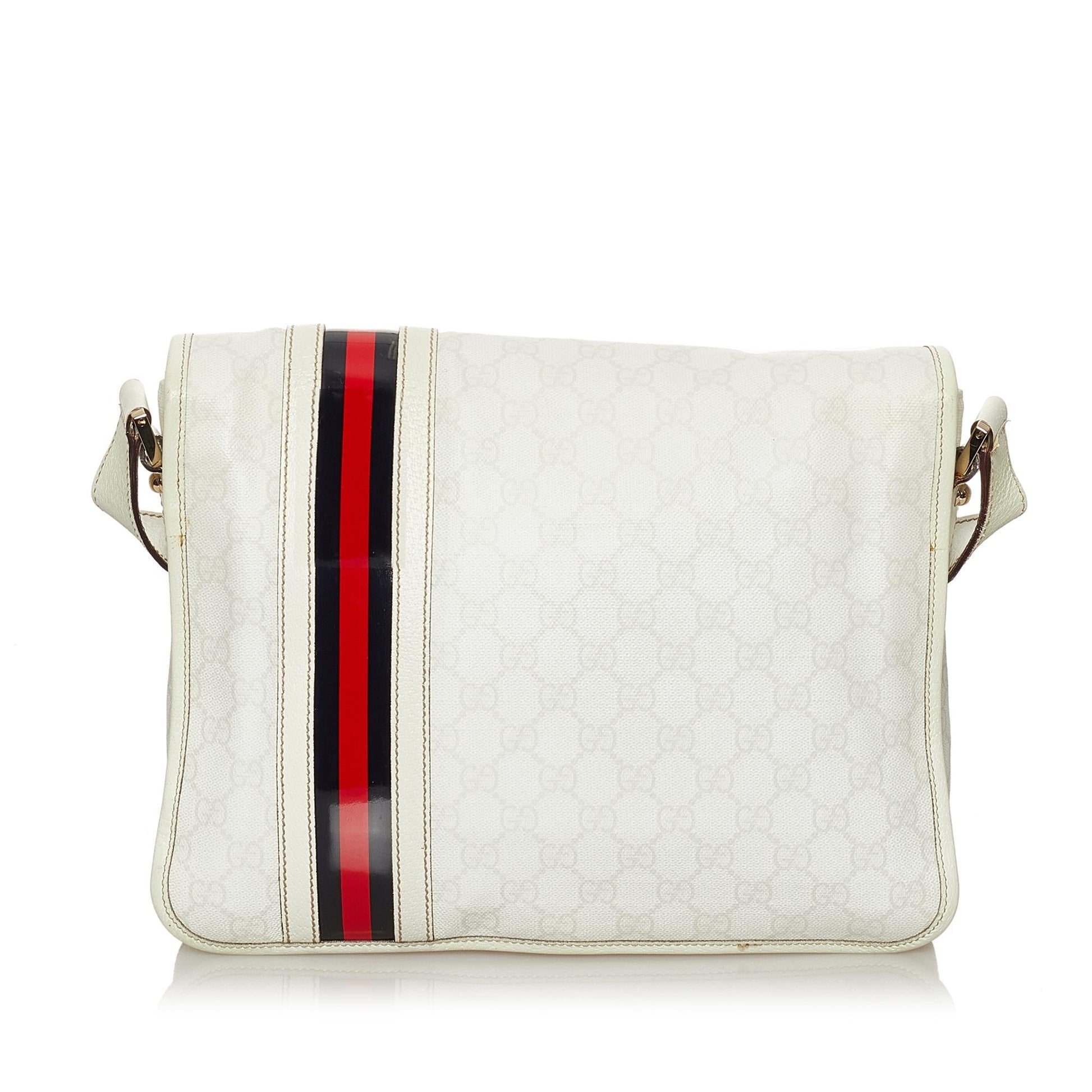 Gucci Guccissima Web SHG Calf White Crossbody Bag