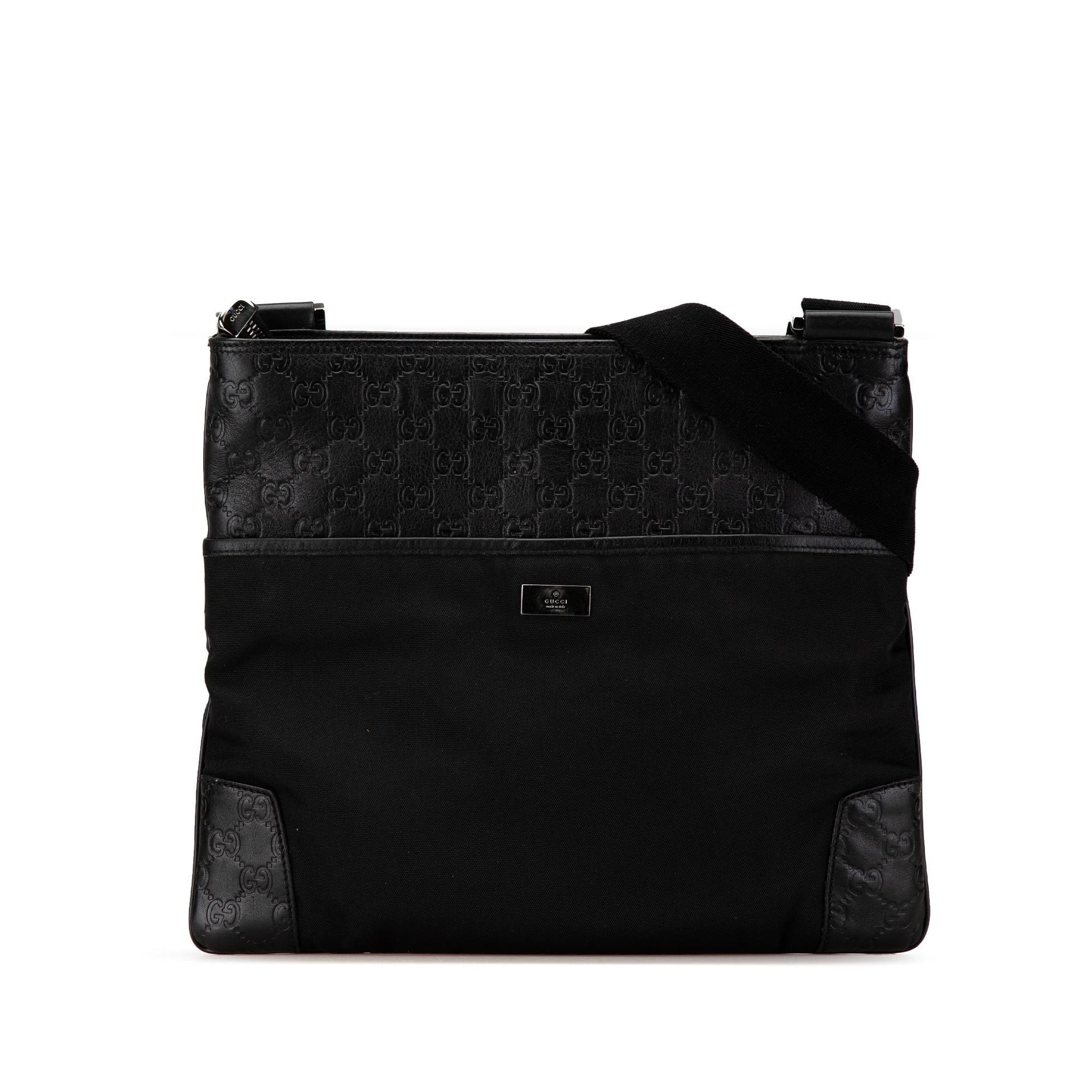 Gucci Guccissima Nylon Calf Black Crossbody Bag
