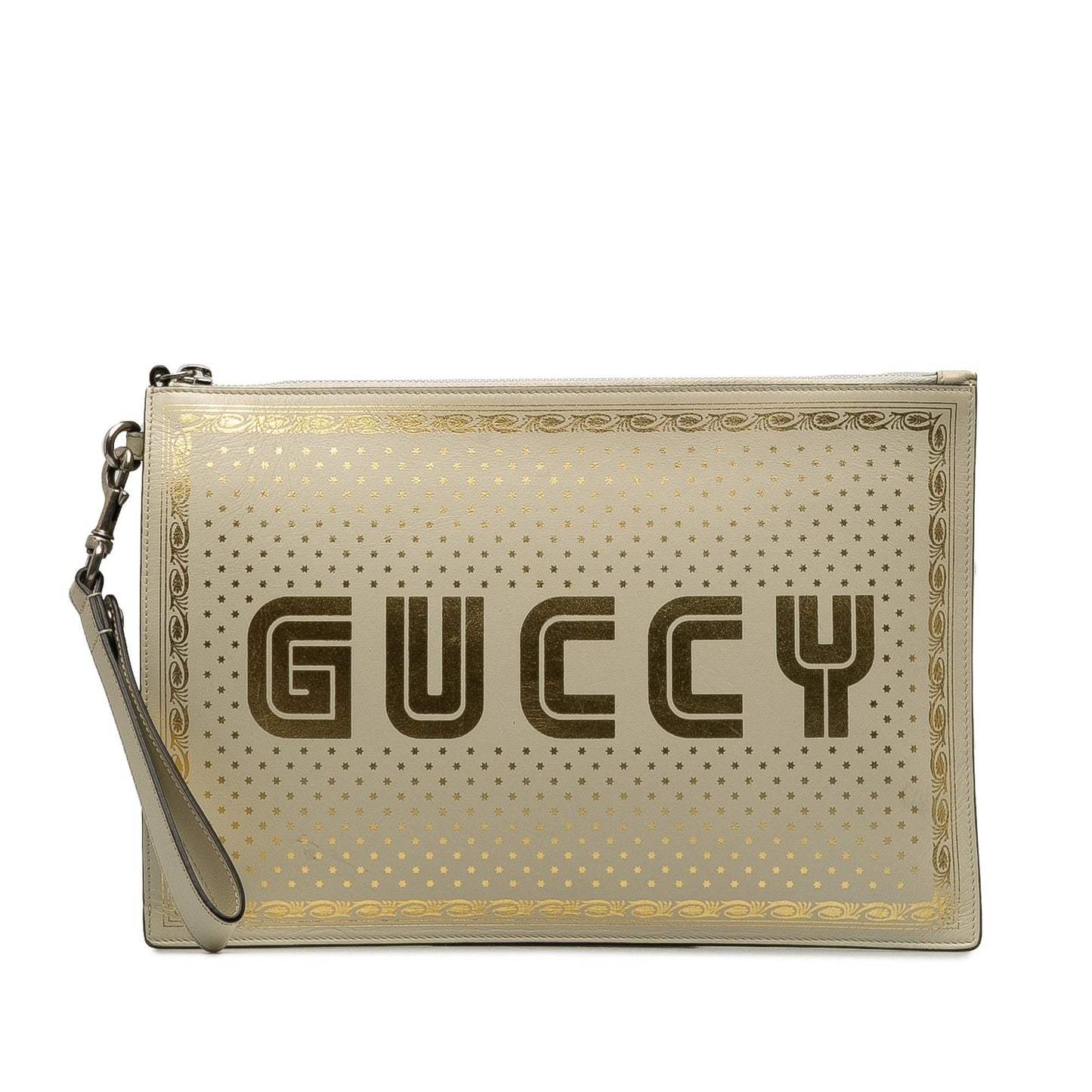 Gucci Guccy Sega SHG-I7jOQX Calf White Clutch Bag