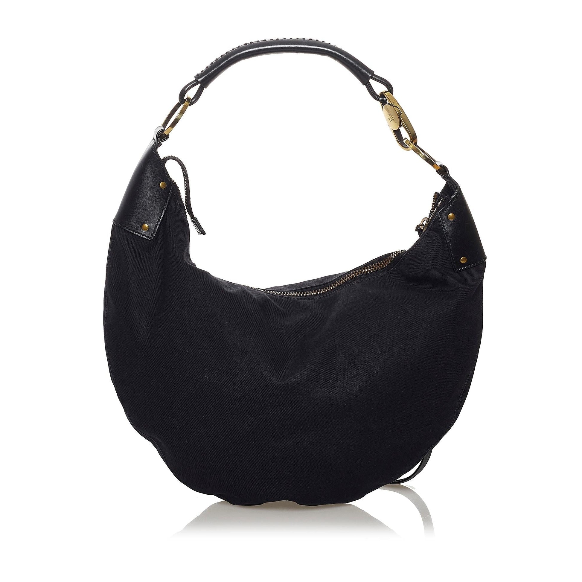 Gucci Half Moon SHG Canvas Black Shoulder Bag