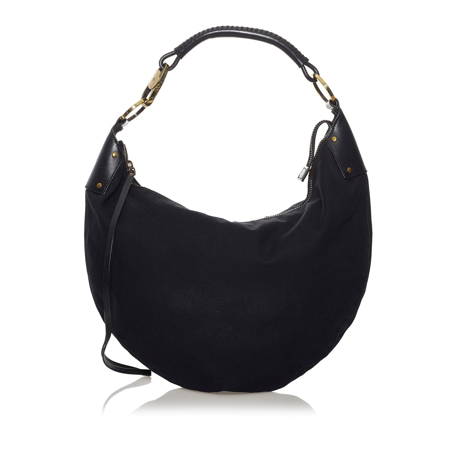 Gucci Half Moon SHG Canvas Black Shoulder Bag