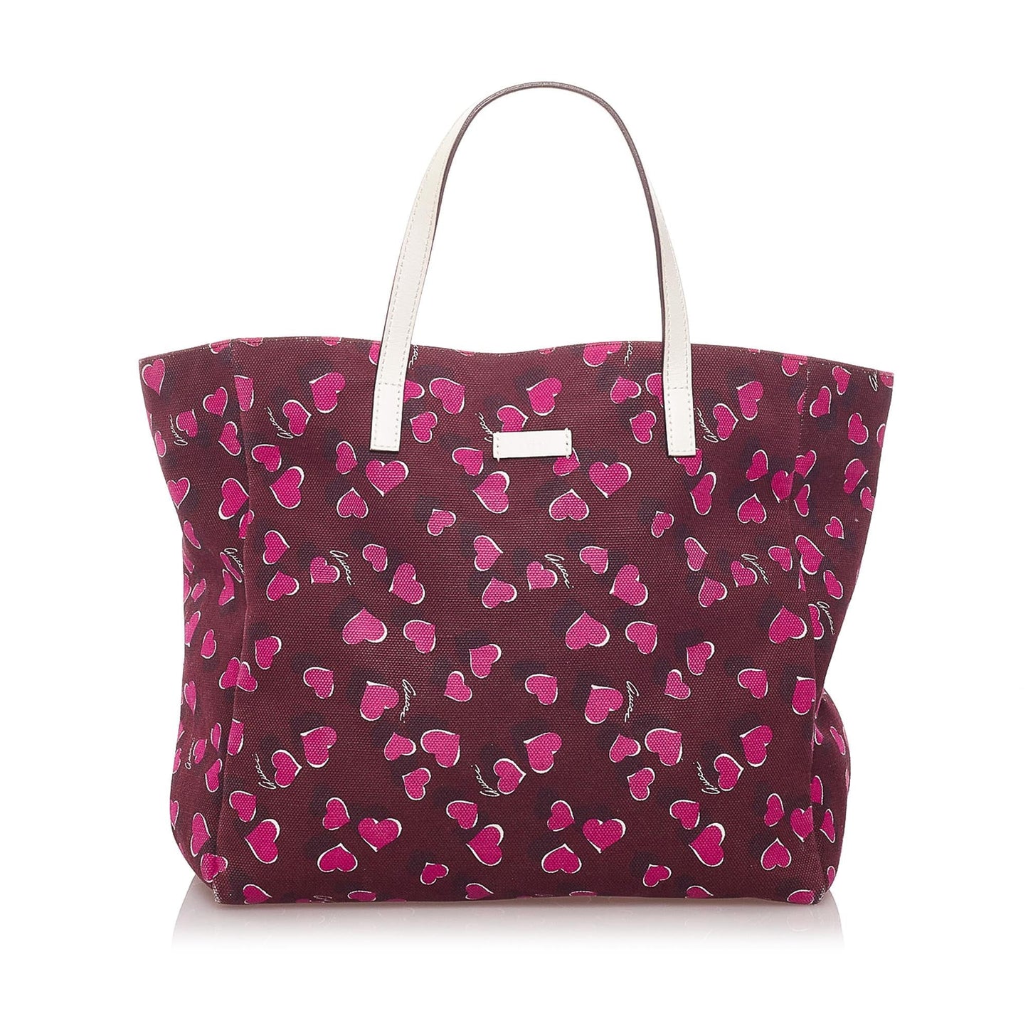Gucci Heartbeat SHG Canvas White Red Tote Bag Bag Shg