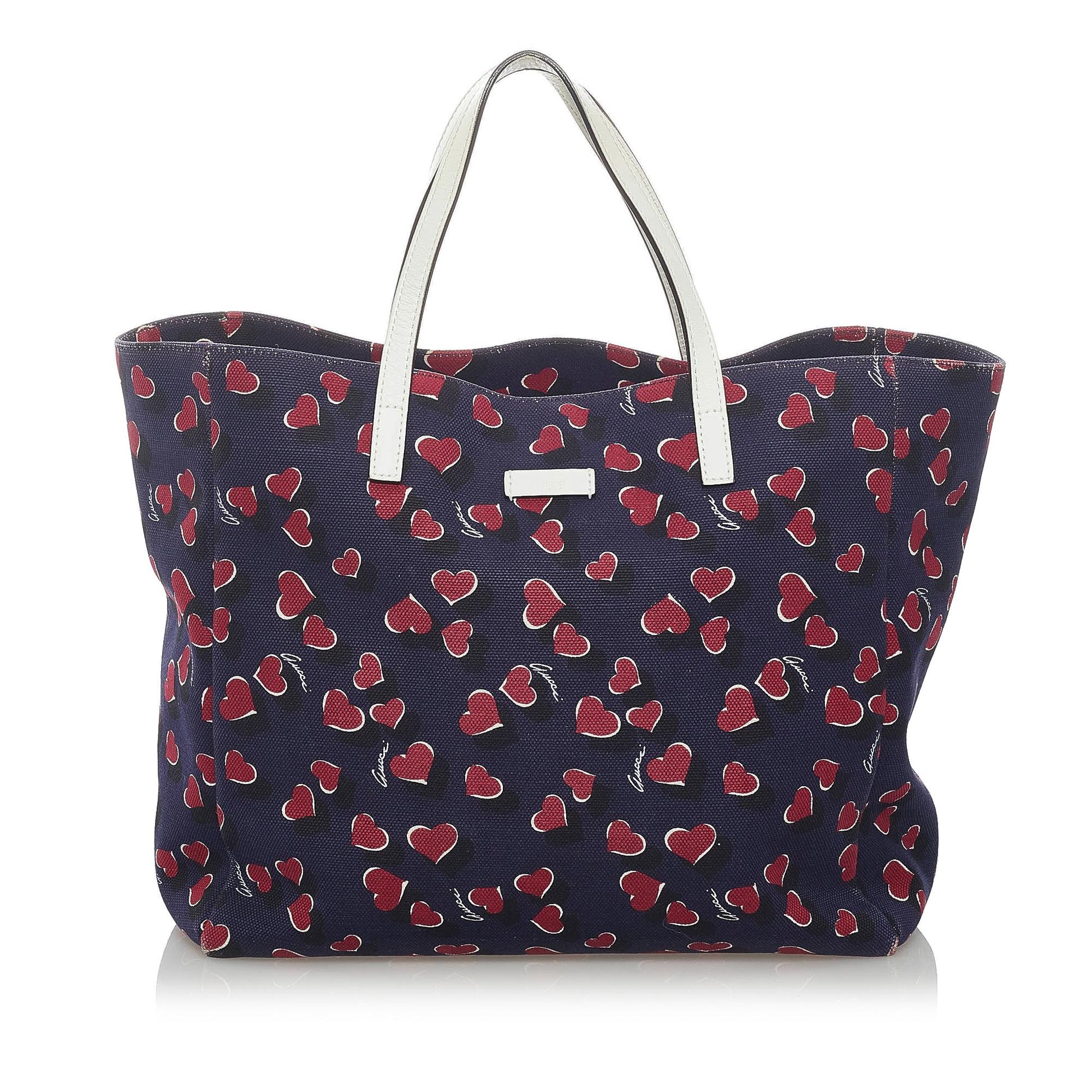 Gucci Heartbeat SHG Canvas Blue Tote Bag