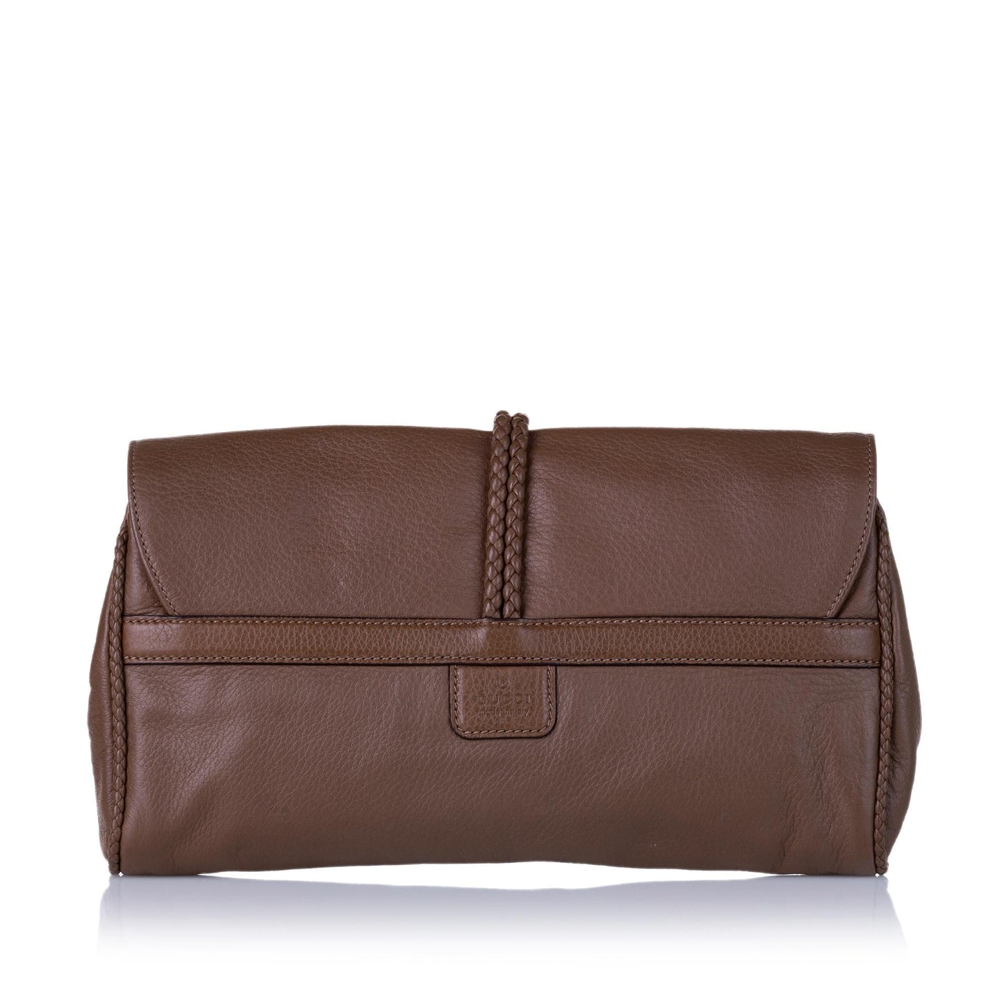 Gucci Hip Bamboo SHG Calf Brown Clutch Bag