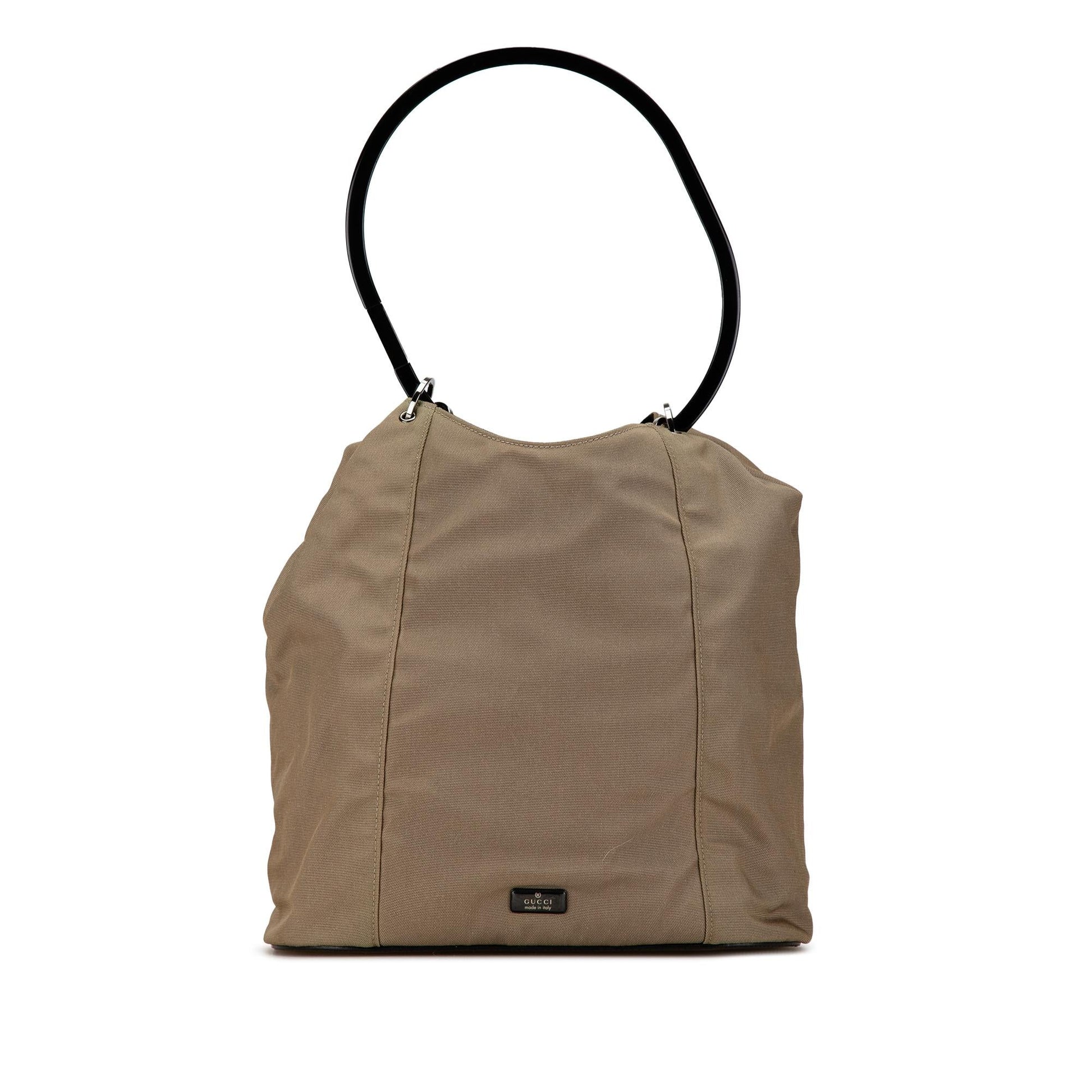 Gucci Hoop SHG-THja71 Canvas Brown Satchel Bag