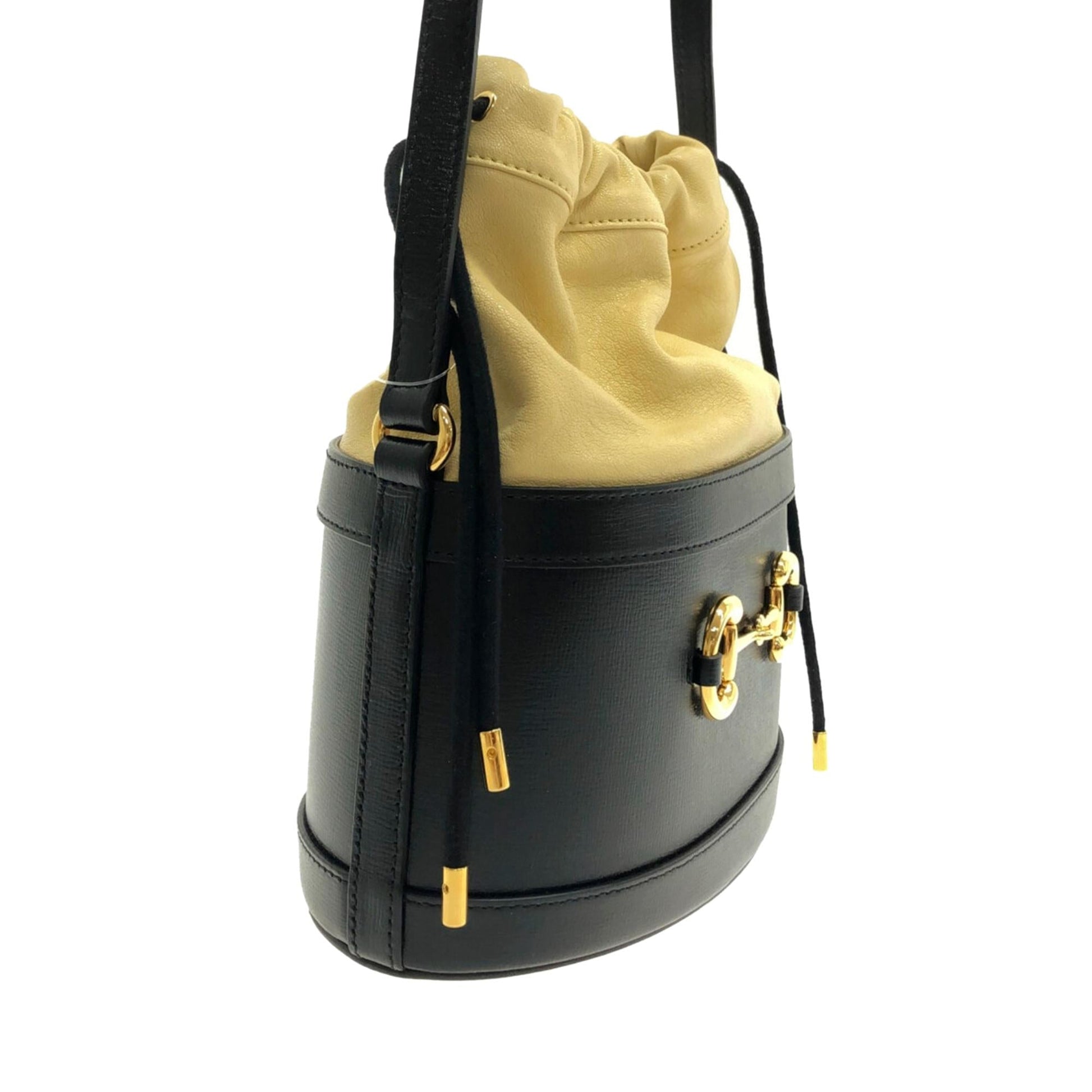 Gucci Horsebit SHG-67IMlT Calf Black Brown Bucket Shoulder Bag