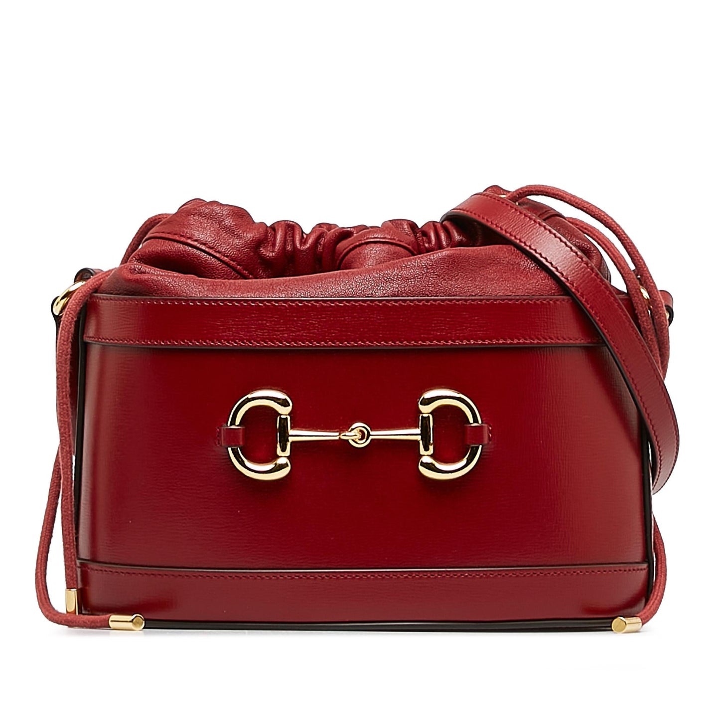 Gucci Horsebit SHG-1Ty9fK Calf Red Bucket Shoulder Bag