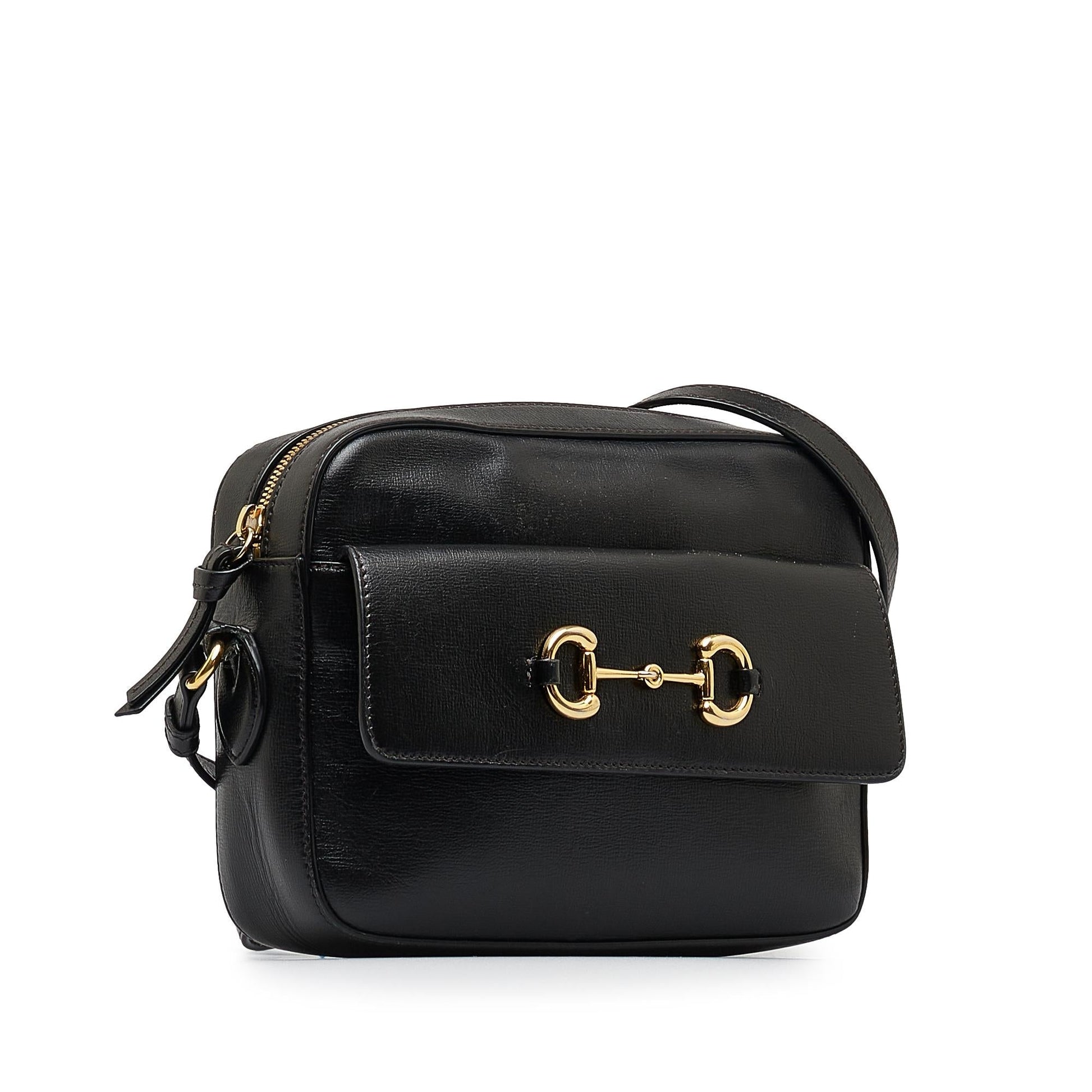 Gucci Horsebit SHG-vn1WGM Calf Black Crossbody Bag