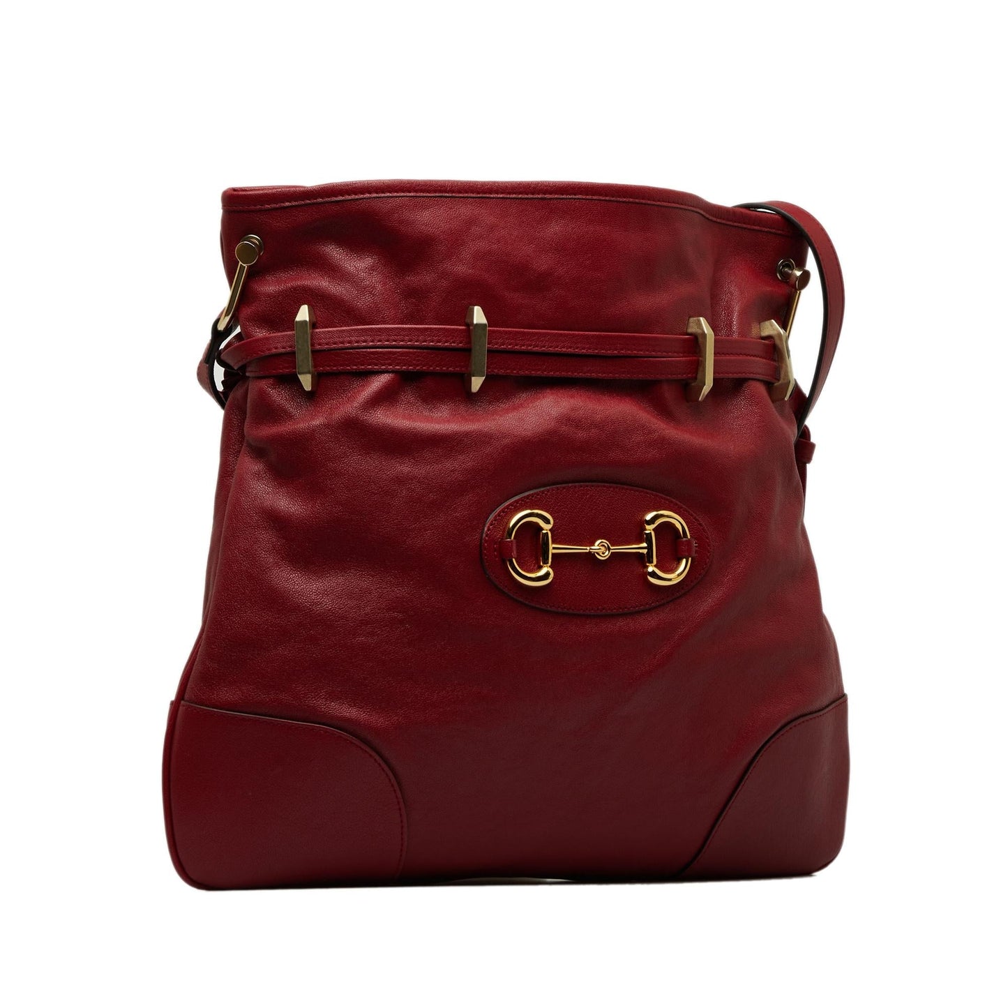 Gucci Horsebit Drawstring Calf Red Jewelry Shg Cwsmh3