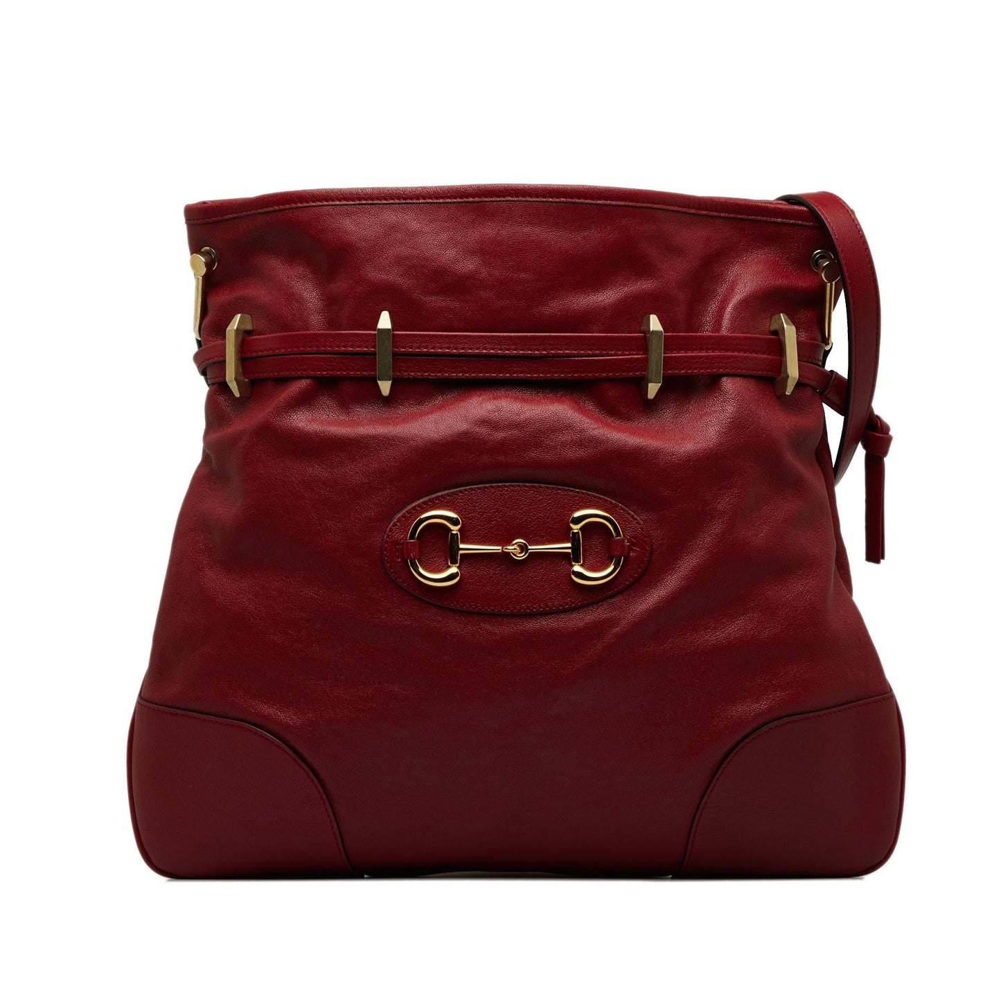 Gucci Horsebit Drawstring Calf Red Jewelry