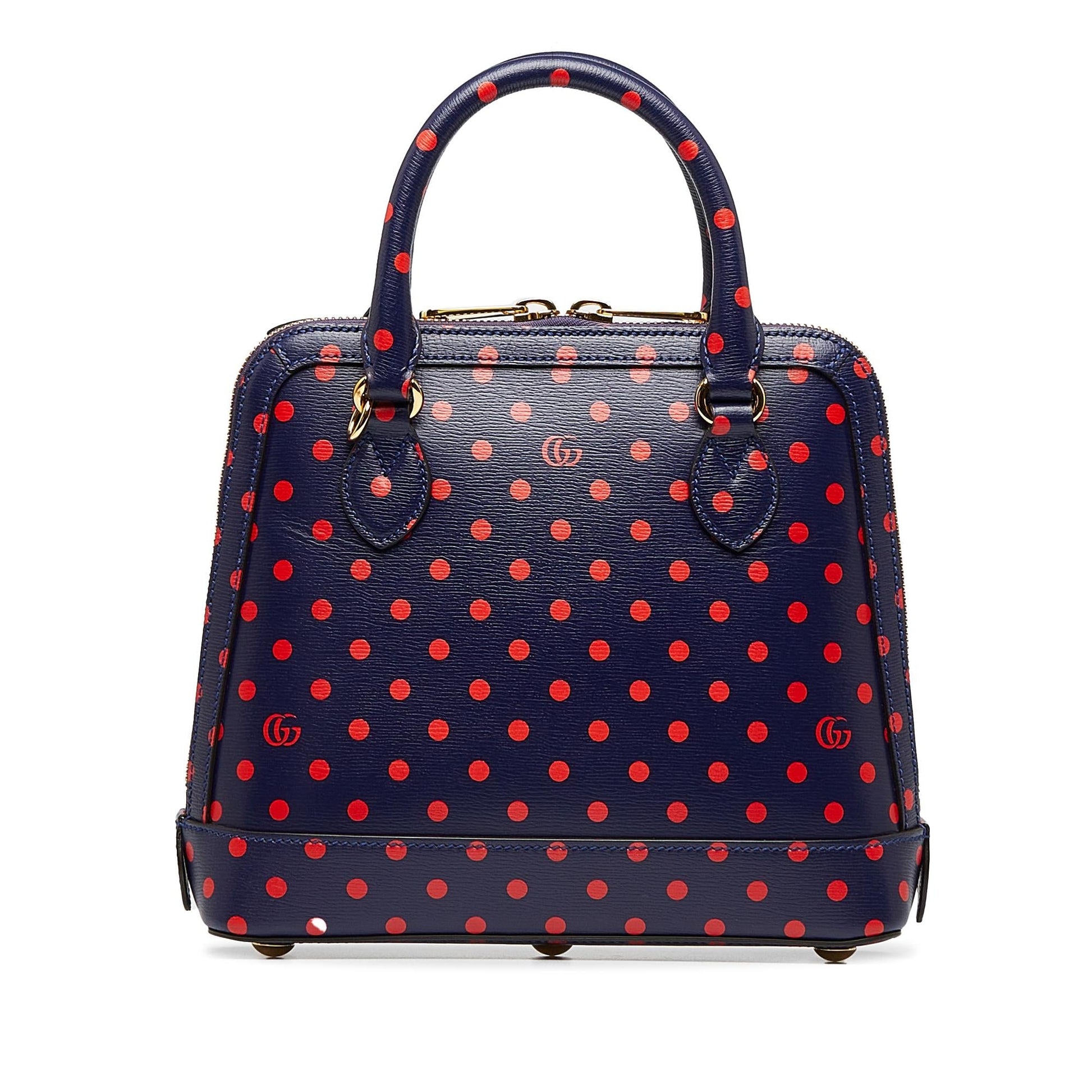 Gucci Horsebit Polka Dot SHG-z2diQ9 Calf Blue Red Satchel Bag