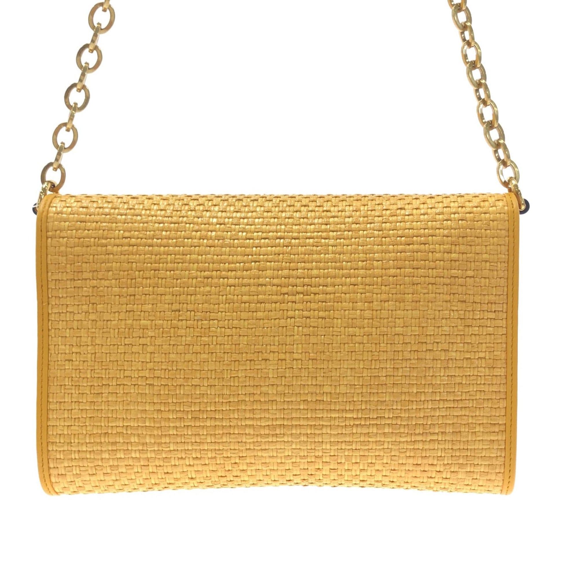 Gucci Horsebit SHG-Ghy2mt Raffia Chain Shoulder Bag