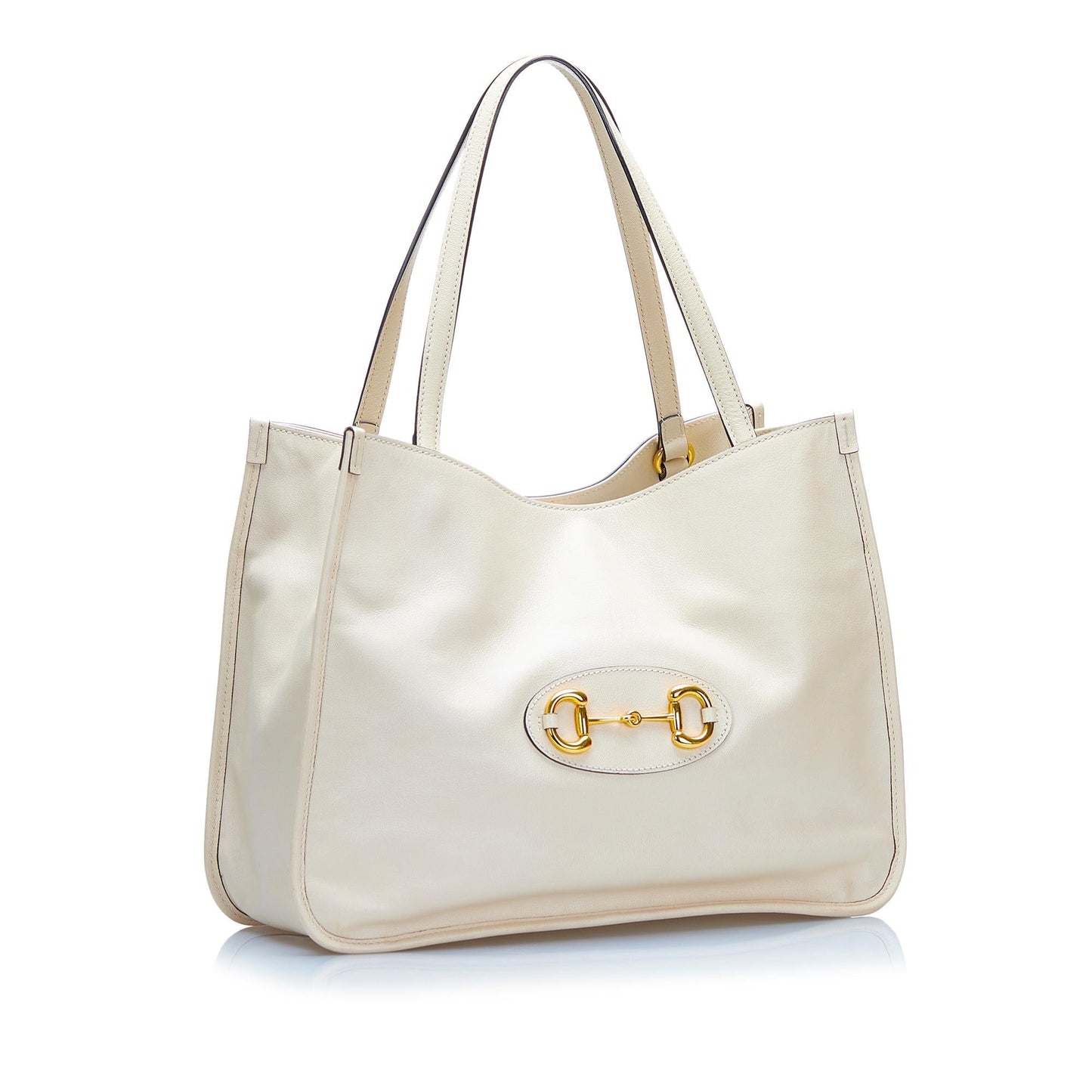 Gucci Horsebit SHG Calf White Tote Bag
