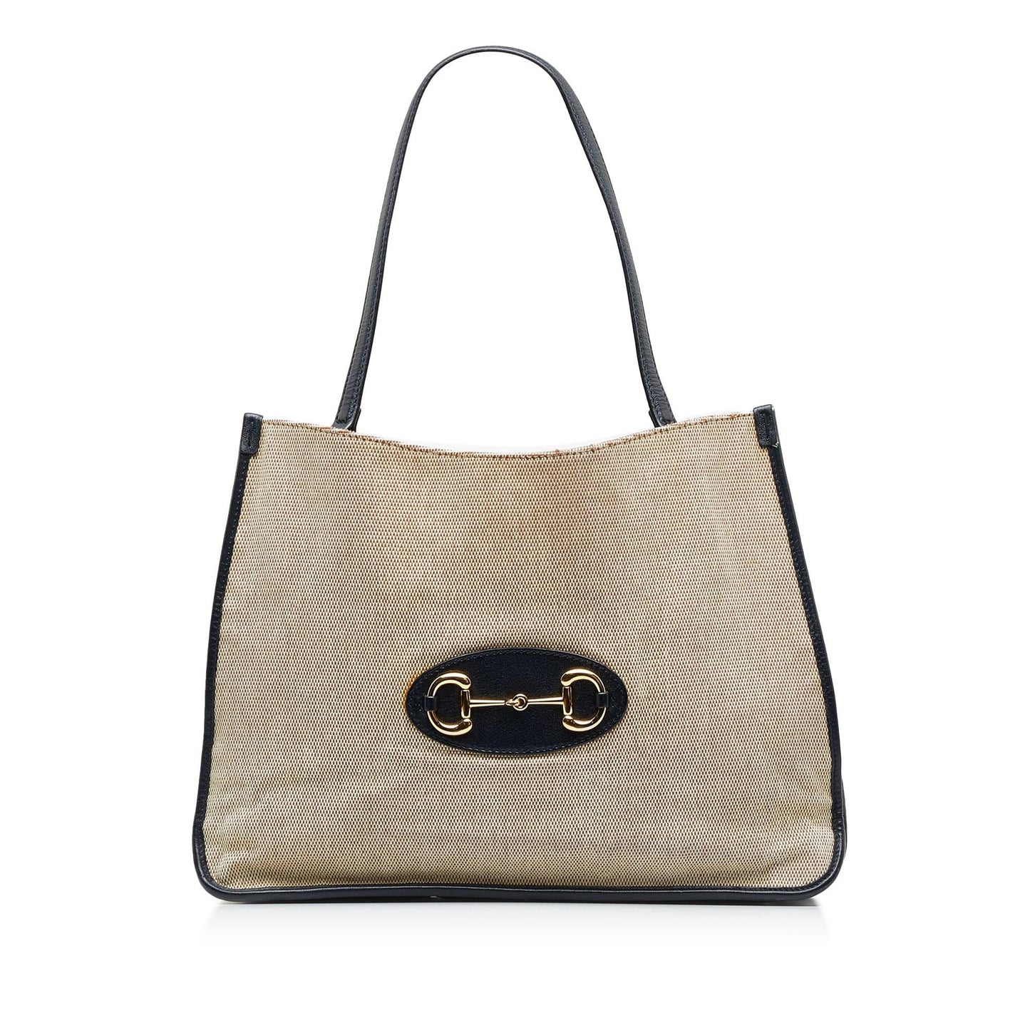 Gucci Horsebit SHG-vd8W1t Canvas Calf Black Brown Tote Bag