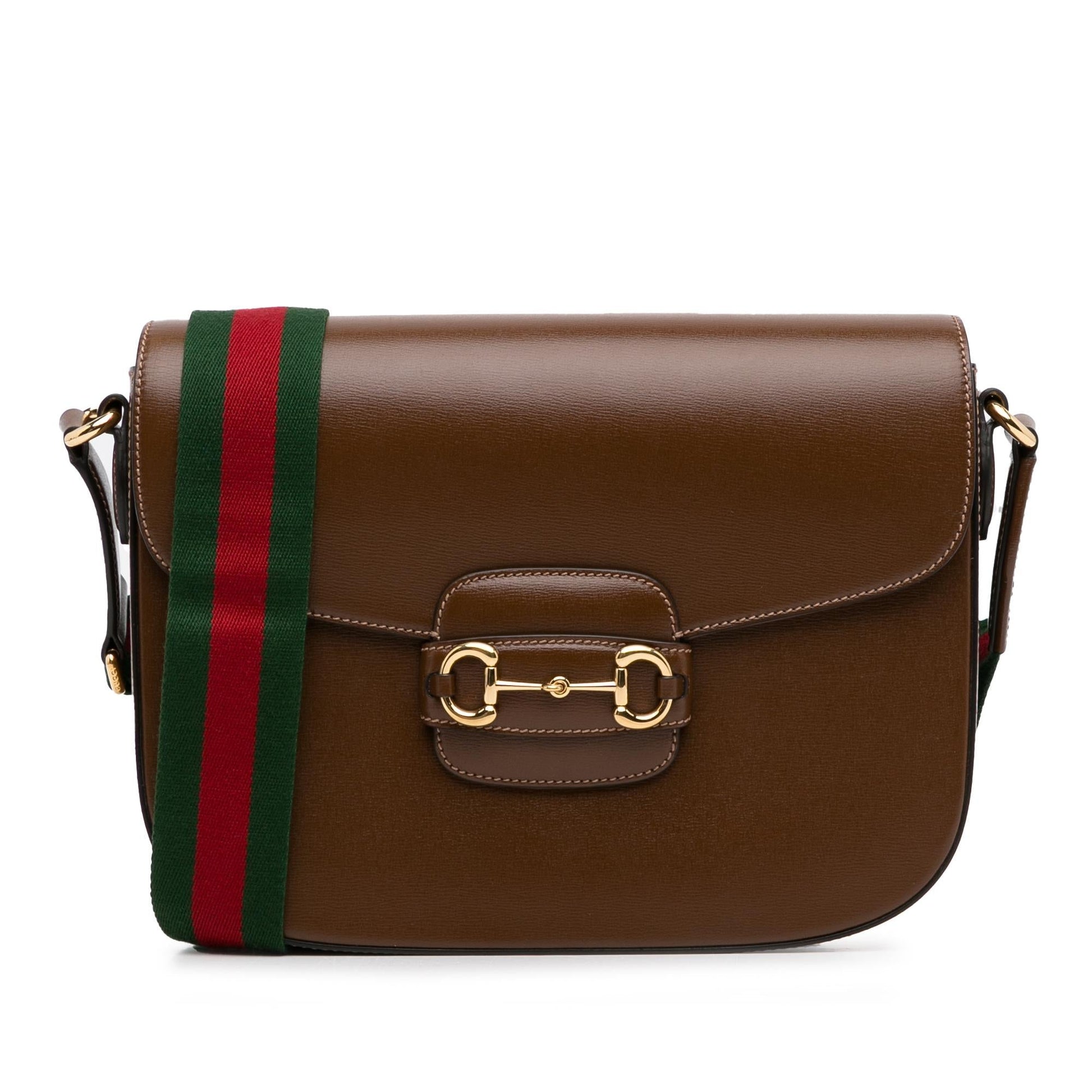 Gucci Horsebit Web SHG-lUyzCC Calf Brown Crossbody Bag
