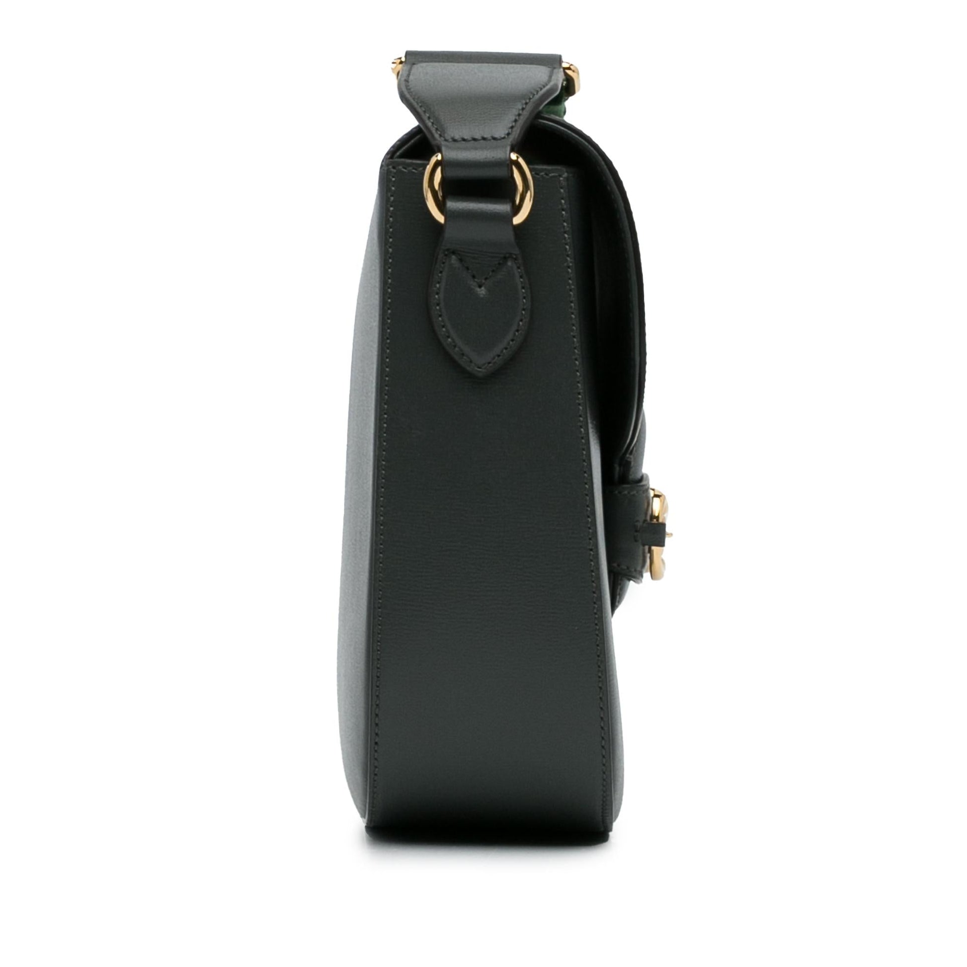 Gucci Horsebit Web Calf Grey Crossbody Bag