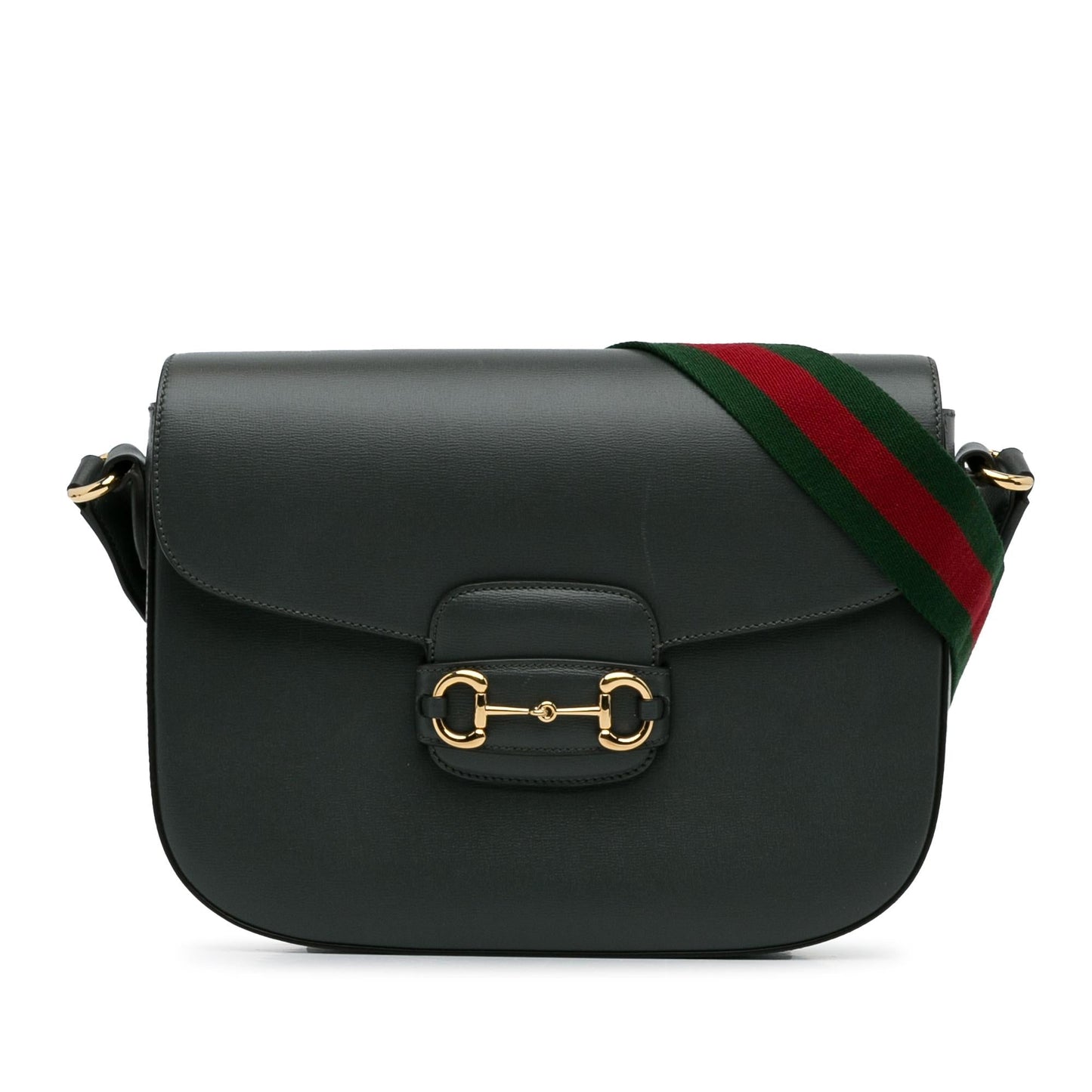 Gucci Horsebit Web Calf Grey Crossbody Bag