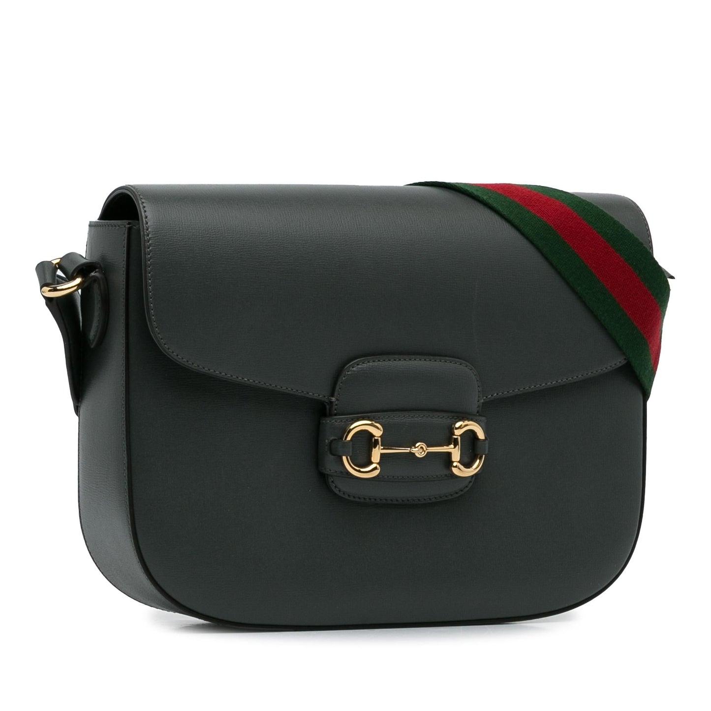 Gucci Horsebit Web Calf Grey Crossbody Bag