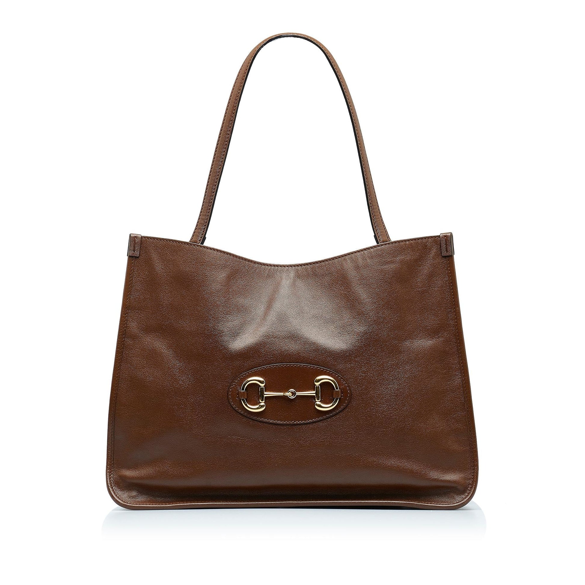 Gucci Horsebit SHG-8KCkxu Leather Calf Brown Tote Bag