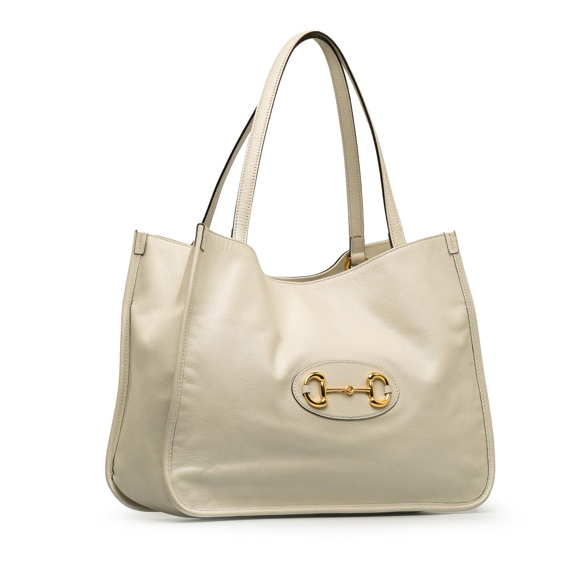 Gucci Horsebit Leather Calf White Tote Bag Bag 1