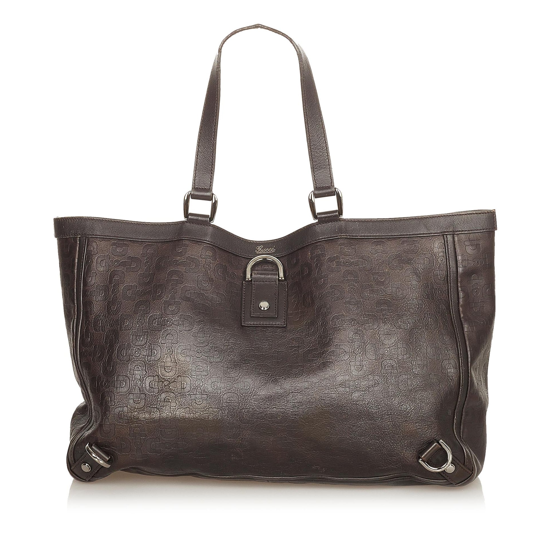 Gucci Horsebit Abbey D-Ring Leather Tote Bag (SHG-31931)