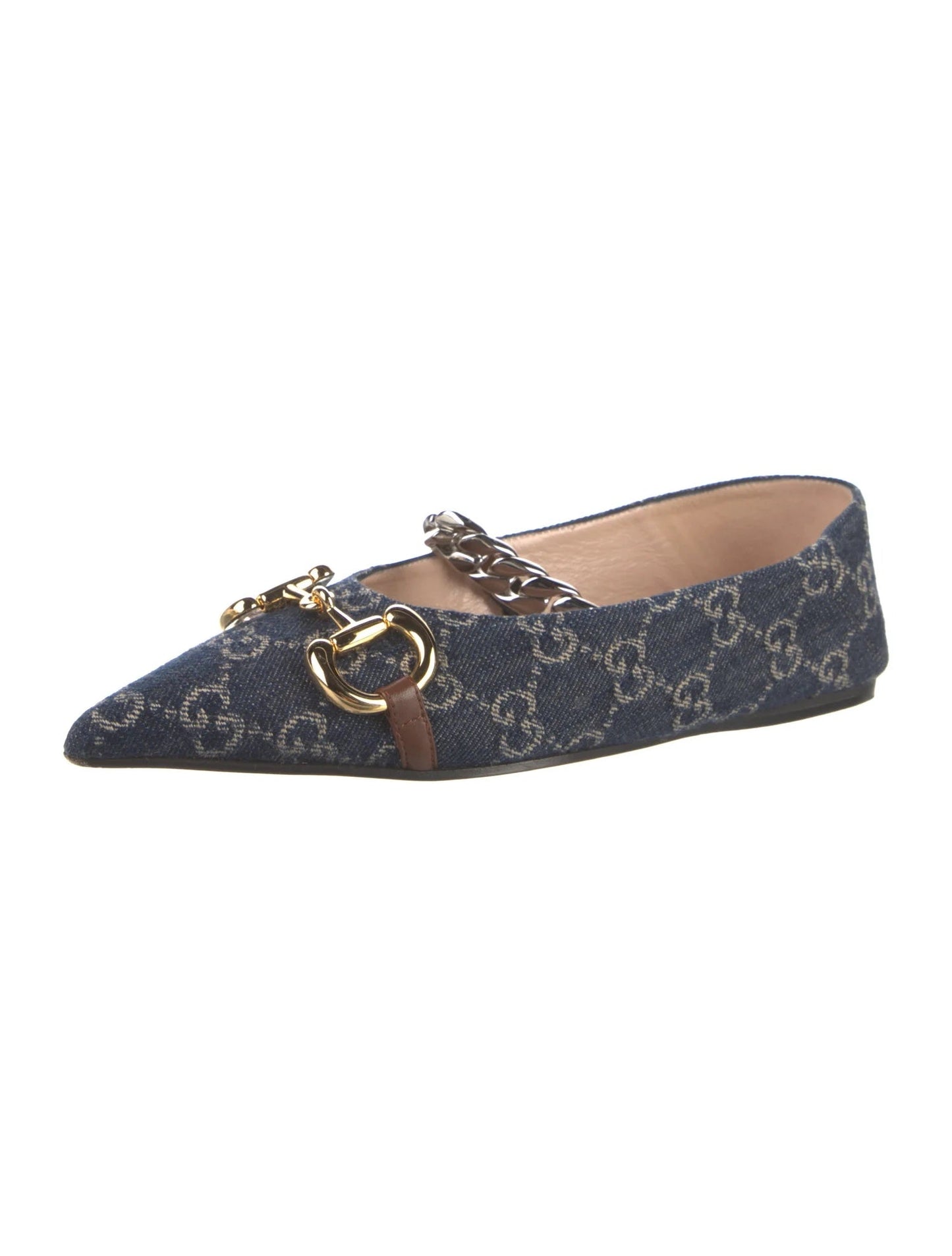 Gucci Ballet Flats Handbag Denim Shoes