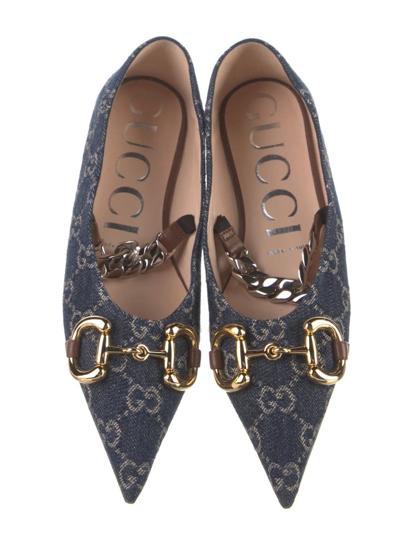 Gucci Ballet Flats Handbag Denim Shoes