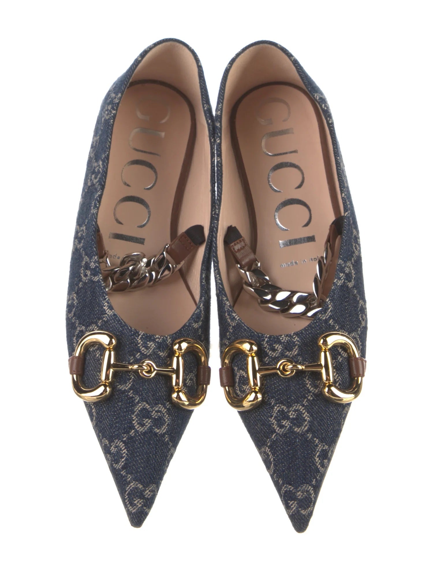 Gucci Ballet Flats Handbag Denim Shoes