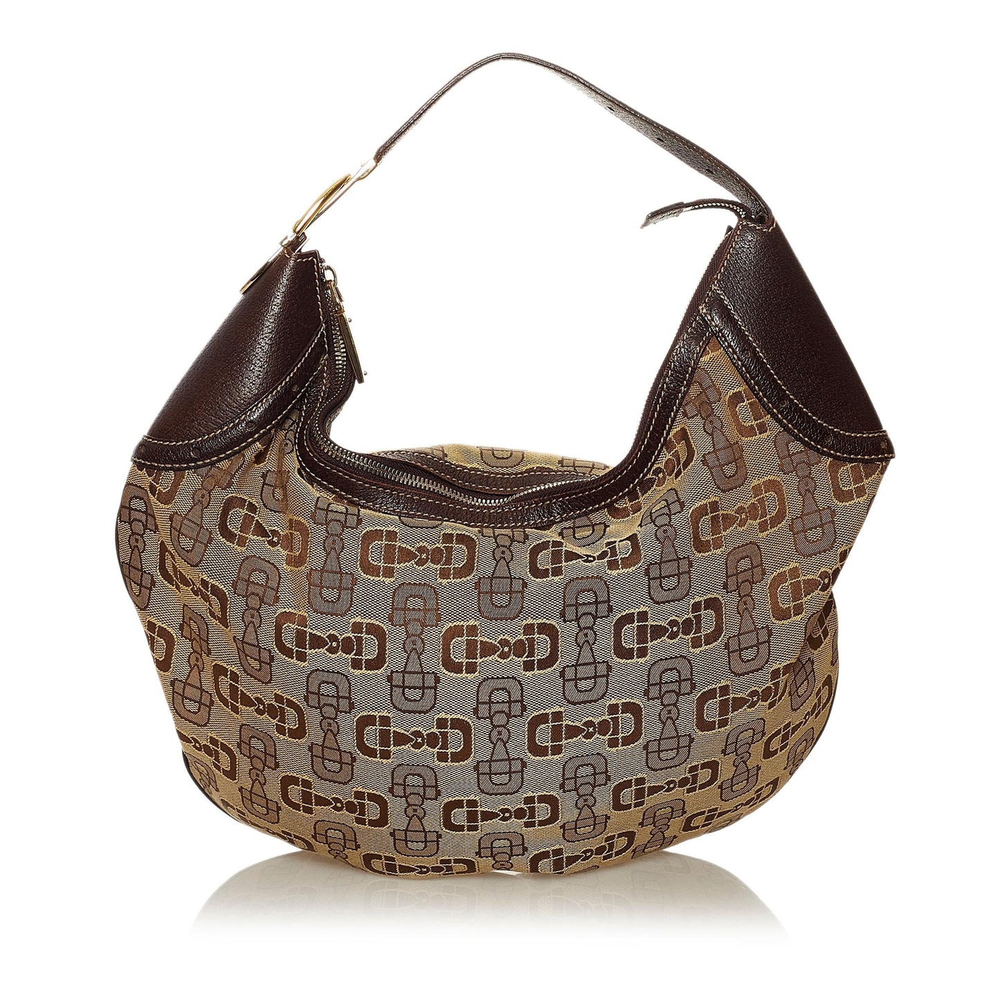 Gucci Horsebit SHG Canvas Brown Shoulder Bag