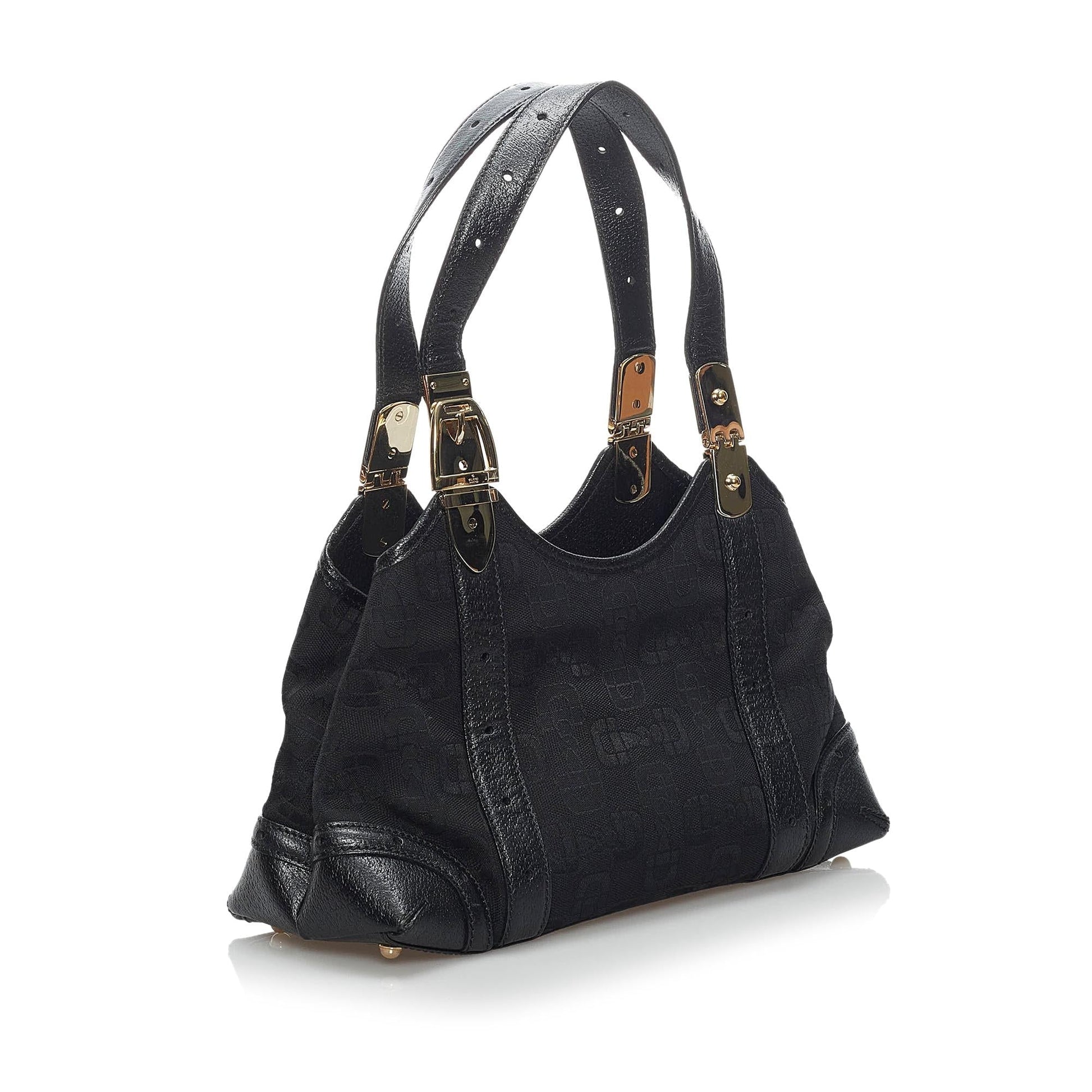 Gucci Horsebit SHG Canvas Black Shoulder Bag Bag Shg