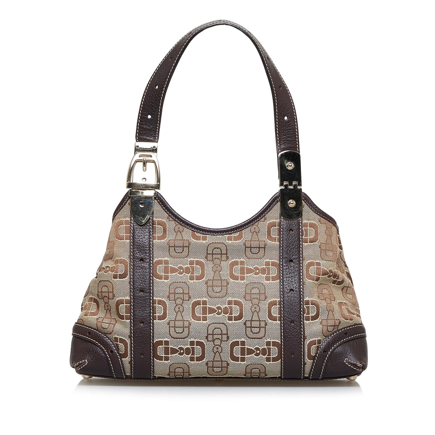Gucci Horsebit SHG-NMG11x Canvas Brown Shoulder Bag