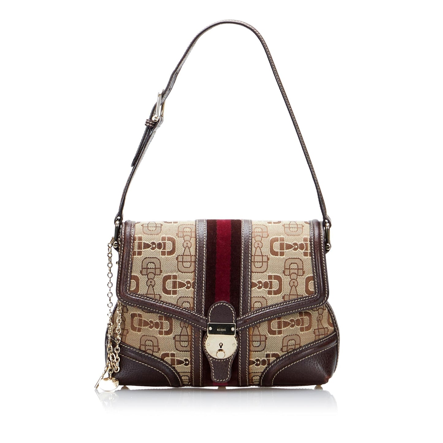 Gucci Horsebit Web Treasure SHG-DaSmAf Canvas Brown Shoulder Bag