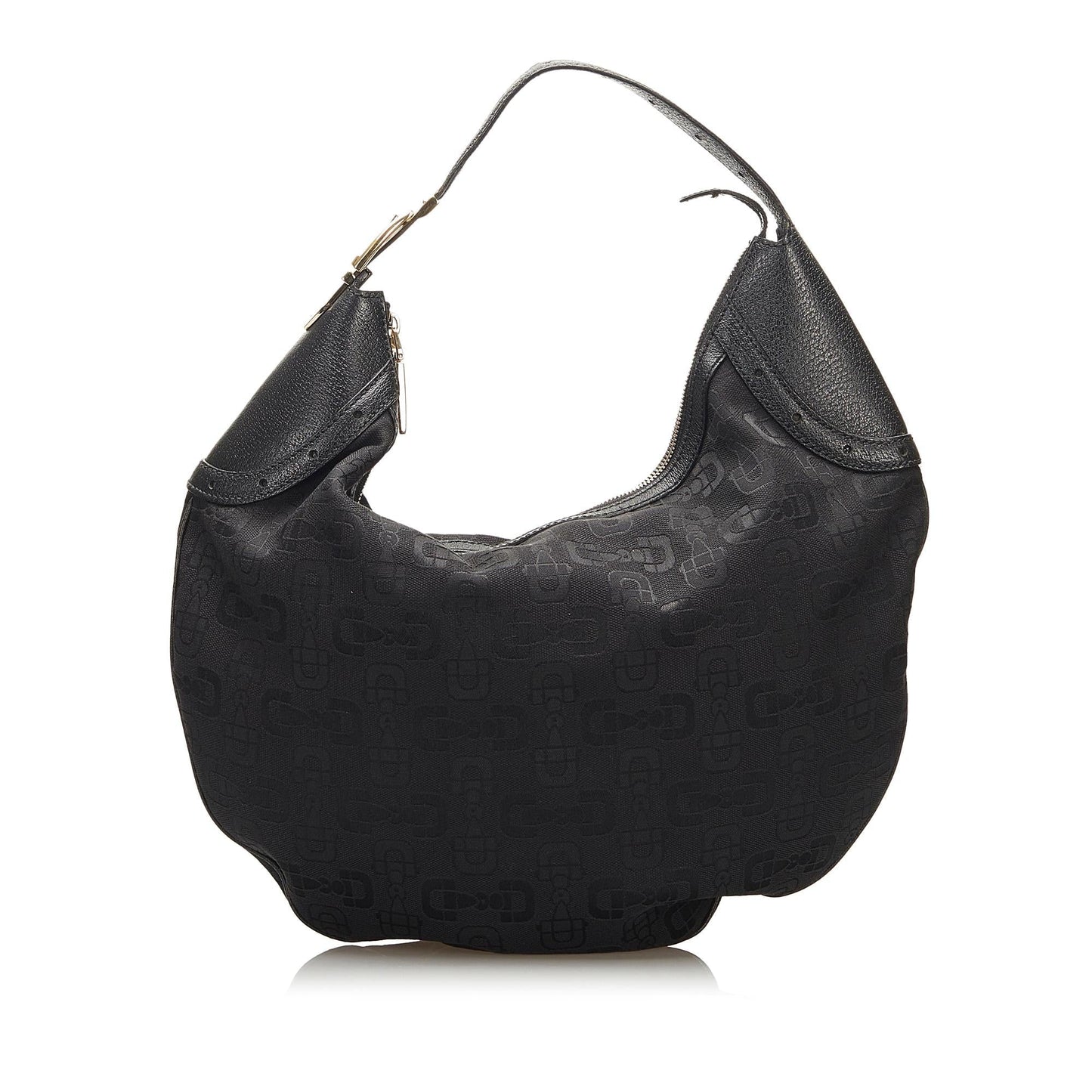 Gucci Horsebit Glam SHG-uQ3Ryw Canvas Black Shoulder Bag