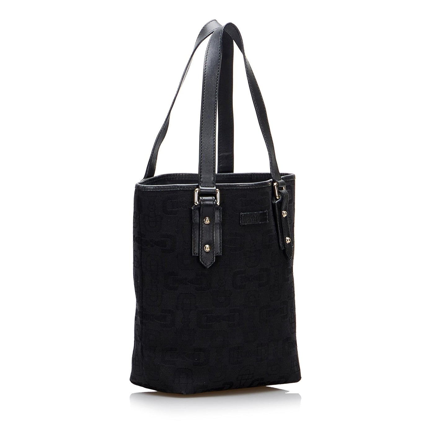 Gucci Horsebit SHG-o5pRFo Canvas Black Satchel Bag