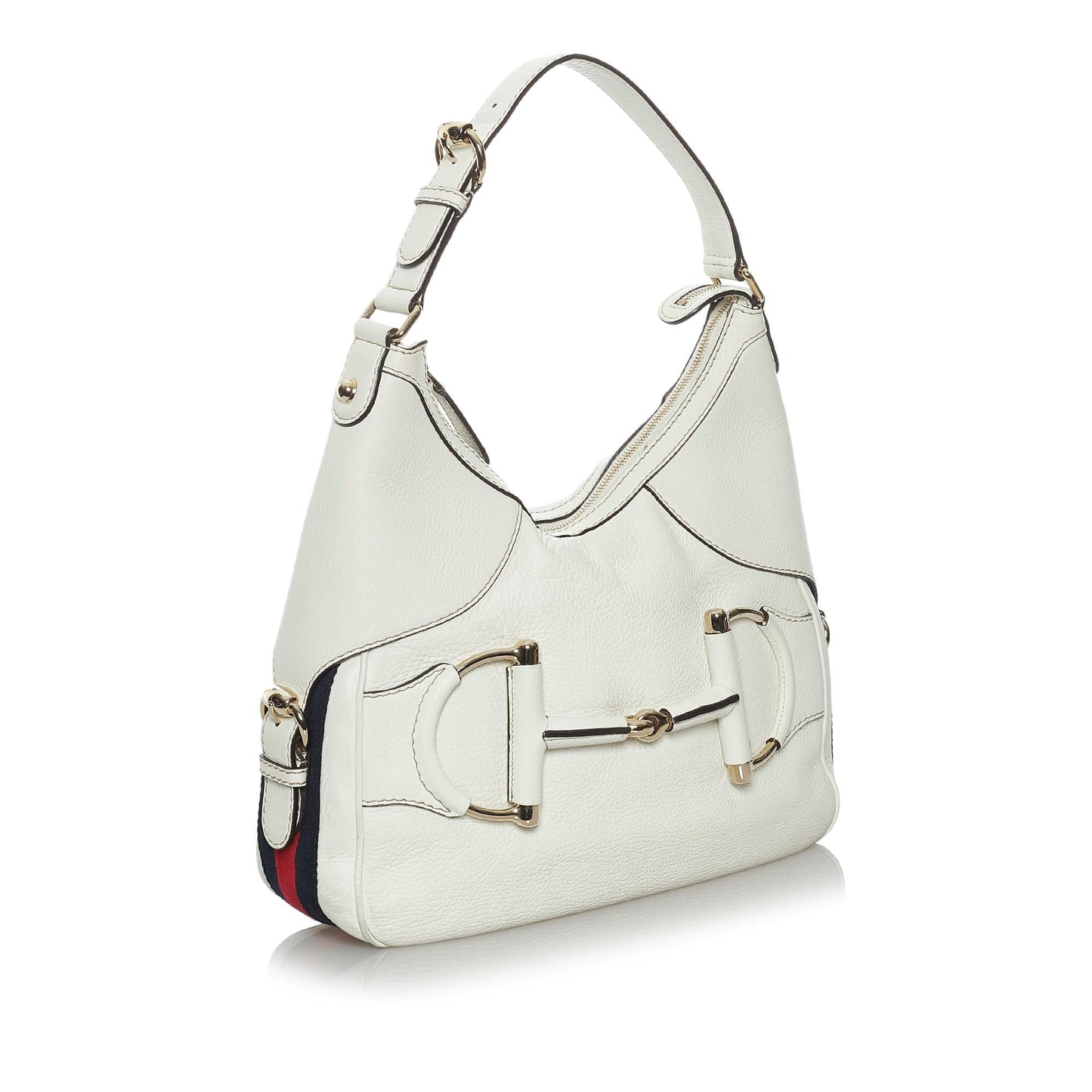 Gucci Horsebit Heritage SHG Leather Calf White Shoulder Bag