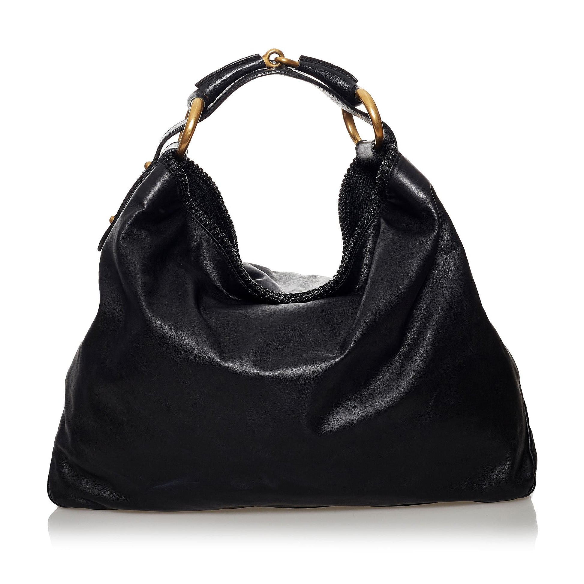 Gucci Horsebit SHG Leather Calf Black Tote Bag