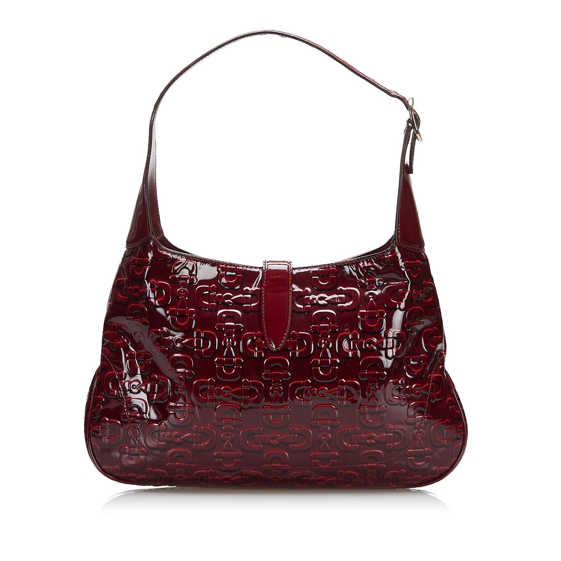 Gucci Horsebit Jackie SHG-7VSXPA Leather Patent Red Shoulder Bag