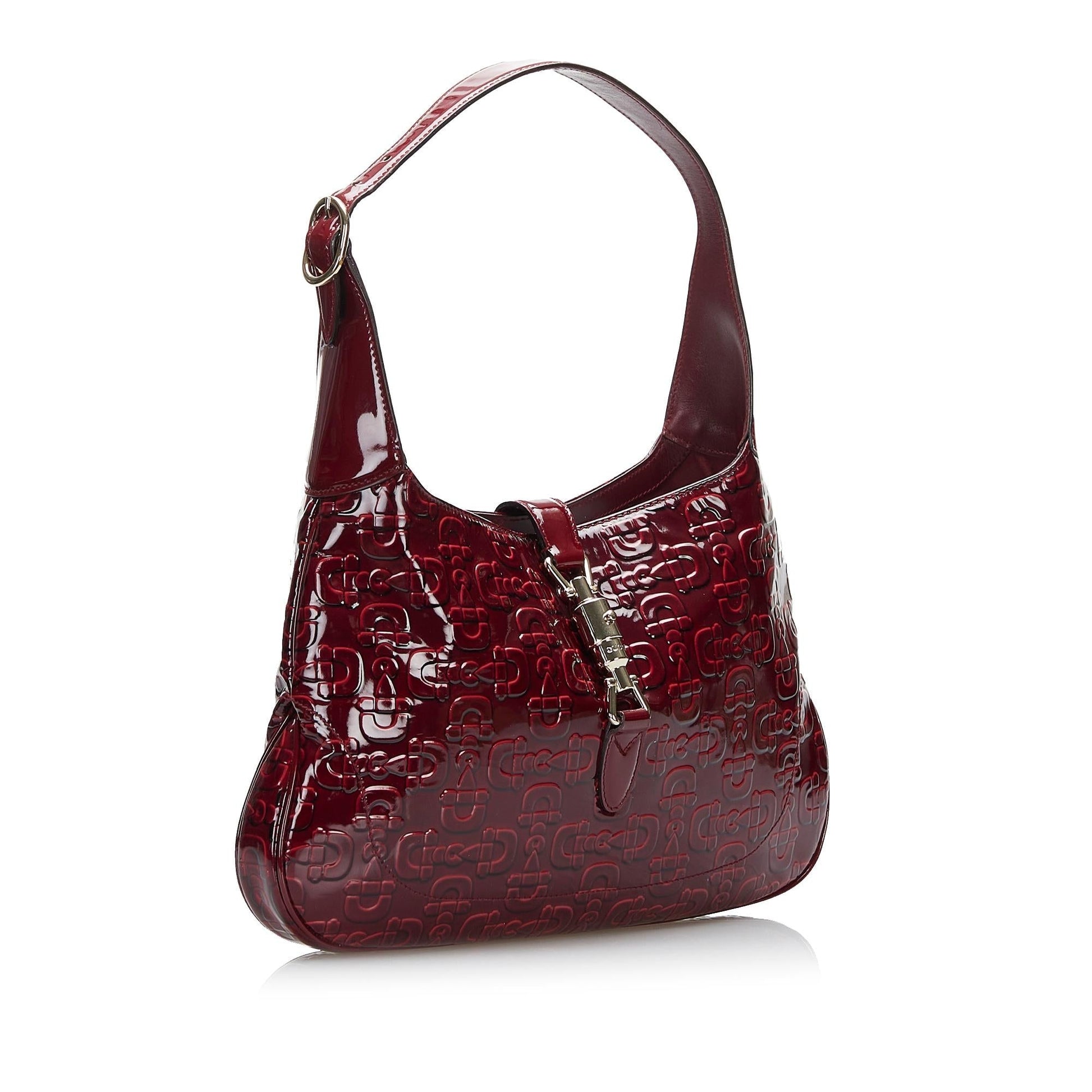 Gucci Horsebit Jackie SHG-7VSXPA Leather Patent Red Shoulder Bag