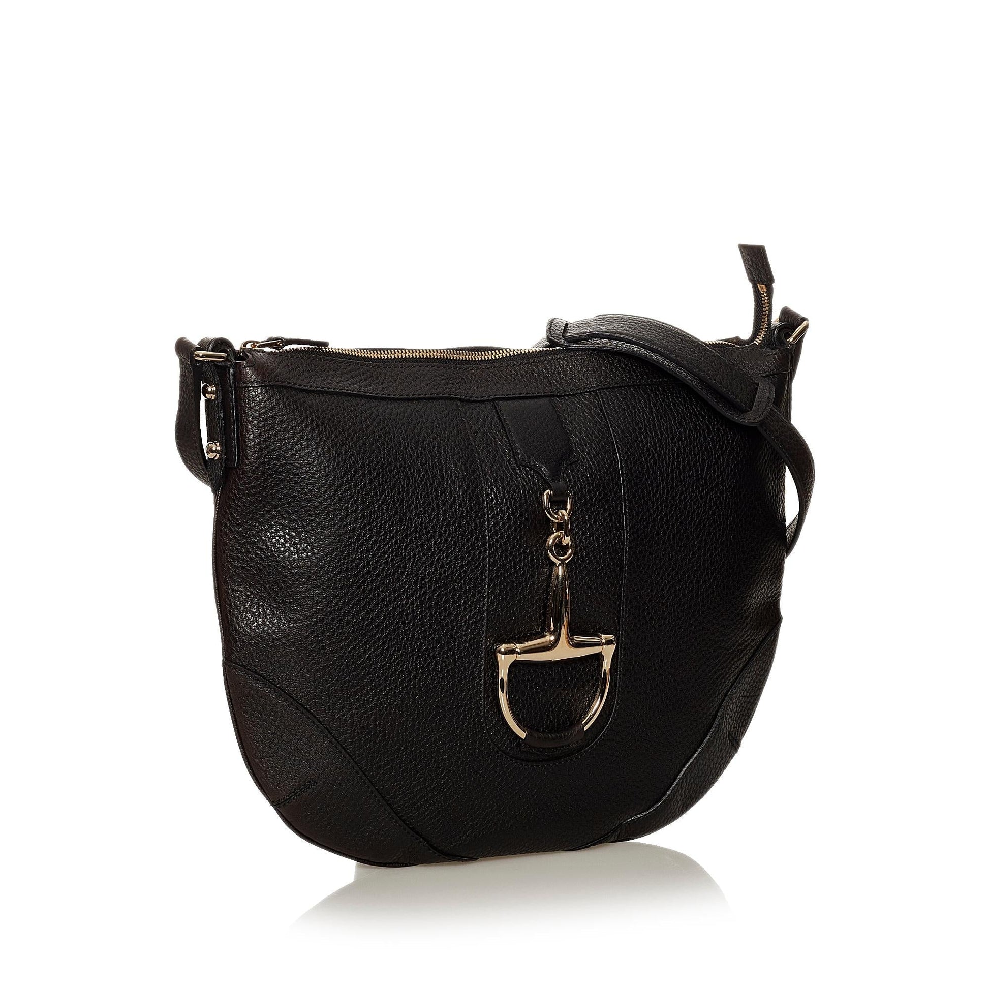 Gucci Horsebit SHG Leather Calf Black Crossbody Bag