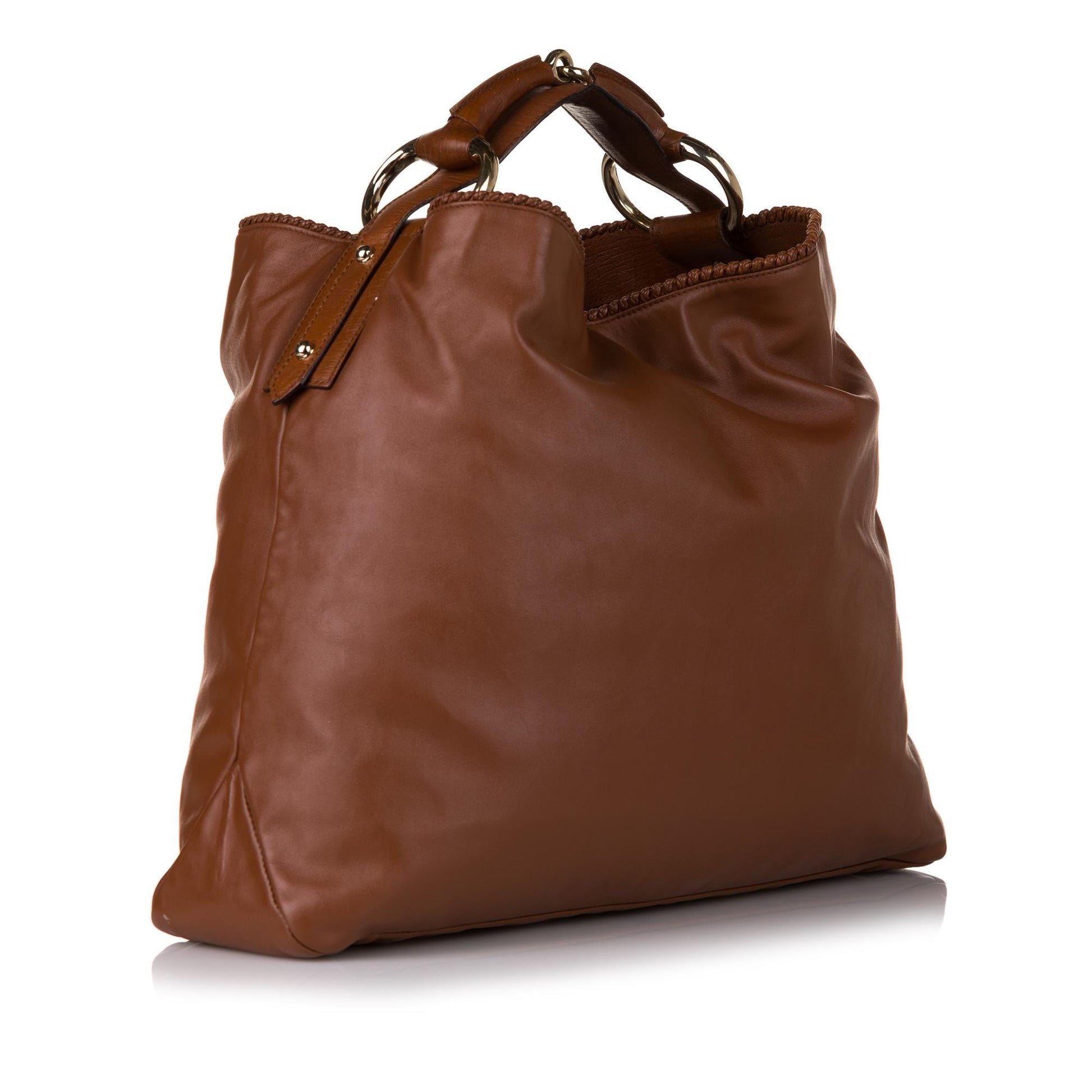 Gucci Horsebit SHG Leather Calf Brown Tote Bag