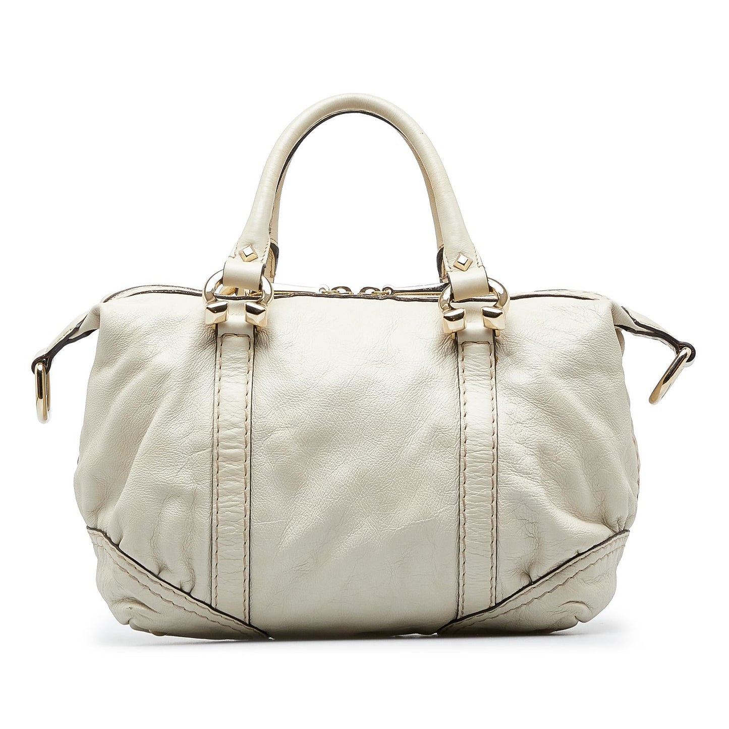Gucci Horsebit Nail Boston SHG-XgMbpt Calf White Satchel Bag