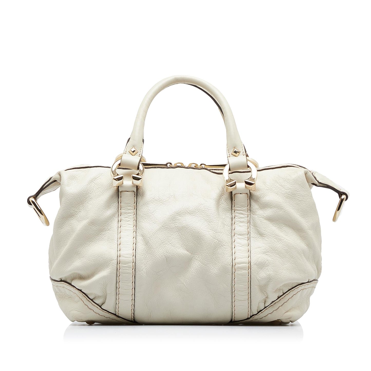 Gucci Horsebit Nail Boston SHG-P44hrA Calf White Satchel Bag