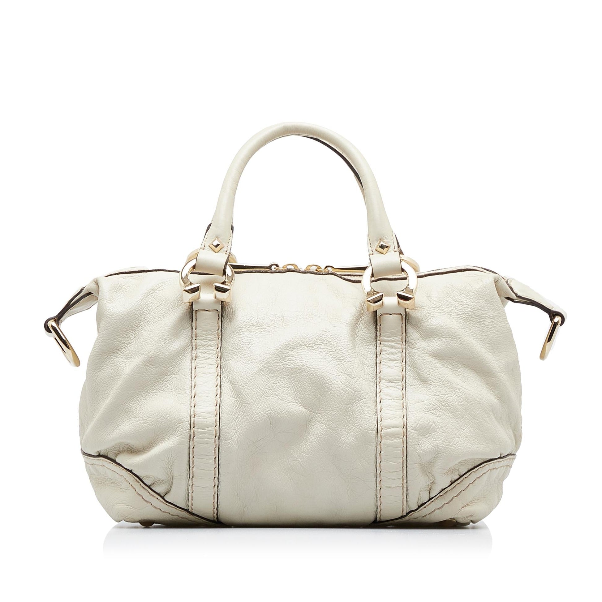 Gucci Horsebit Nail Boston SHG-P44hrA Calf White Satchel Bag