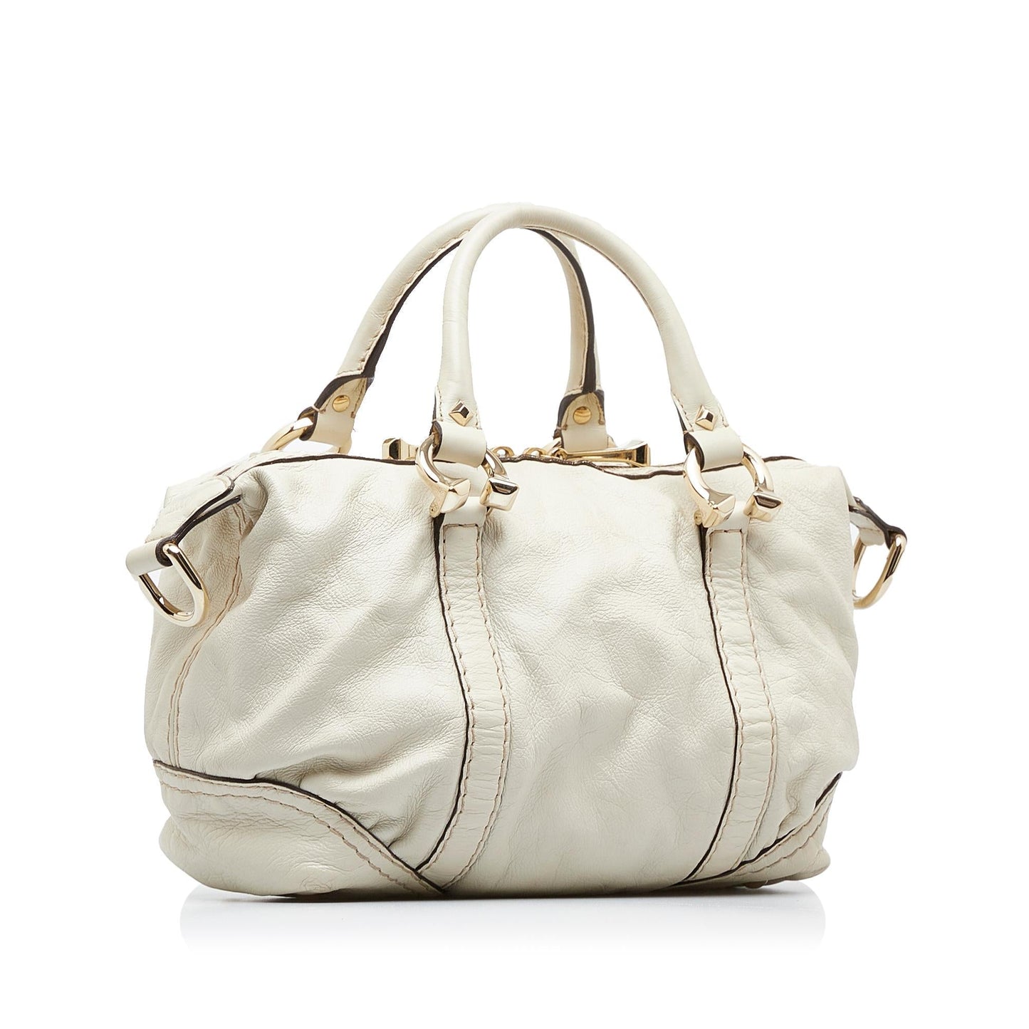 Gucci Horsebit Nail Boston SHG-P44hrA Calf White Satchel Bag
