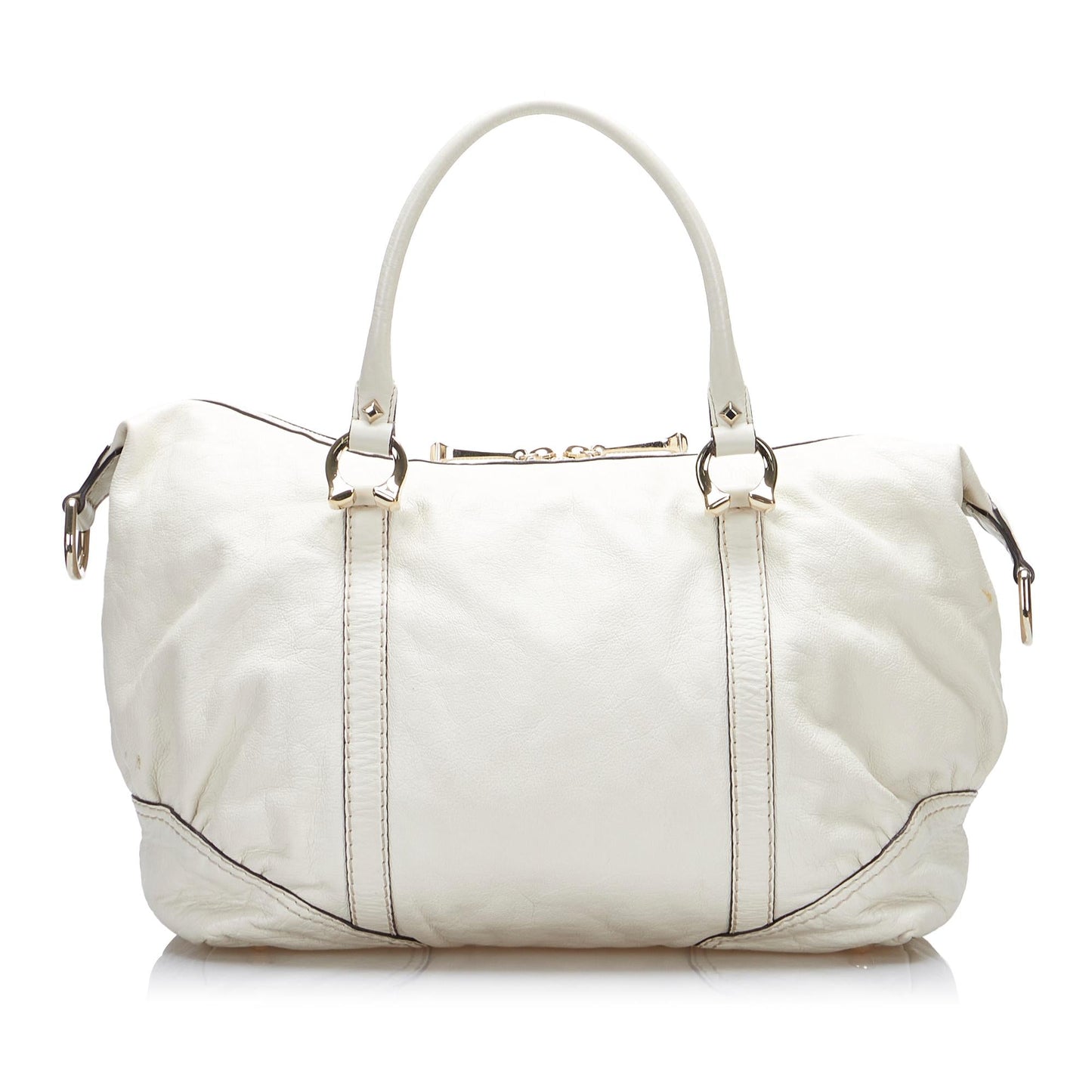 Gucci Horsebit Nail Boston SHG-7Bfx35 Calf White Satchel Bag