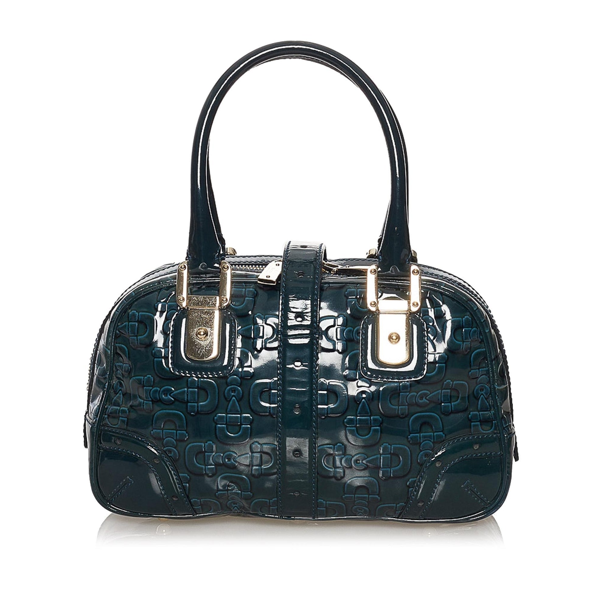 Gucci Horsebit SHG-Y5Im6s Leather Patent Green Satchel Bag