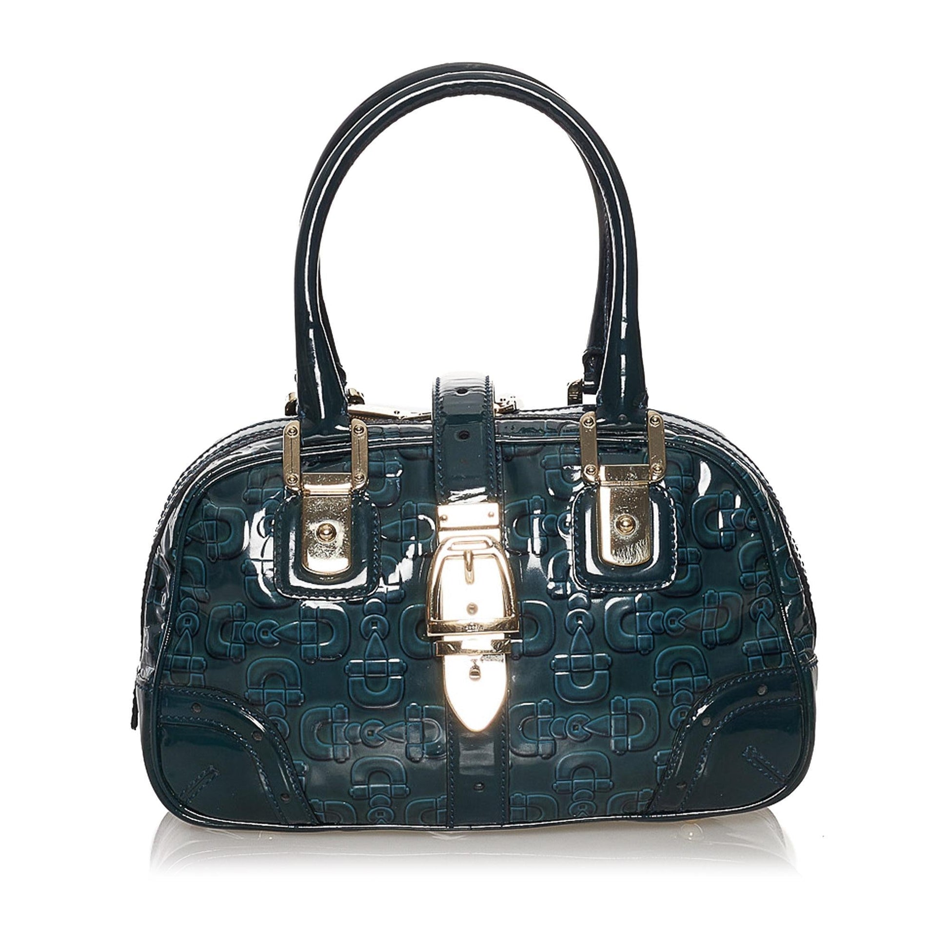 Gucci Horsebit SHG-Y5Im6s Leather Patent Green Satchel Bag
