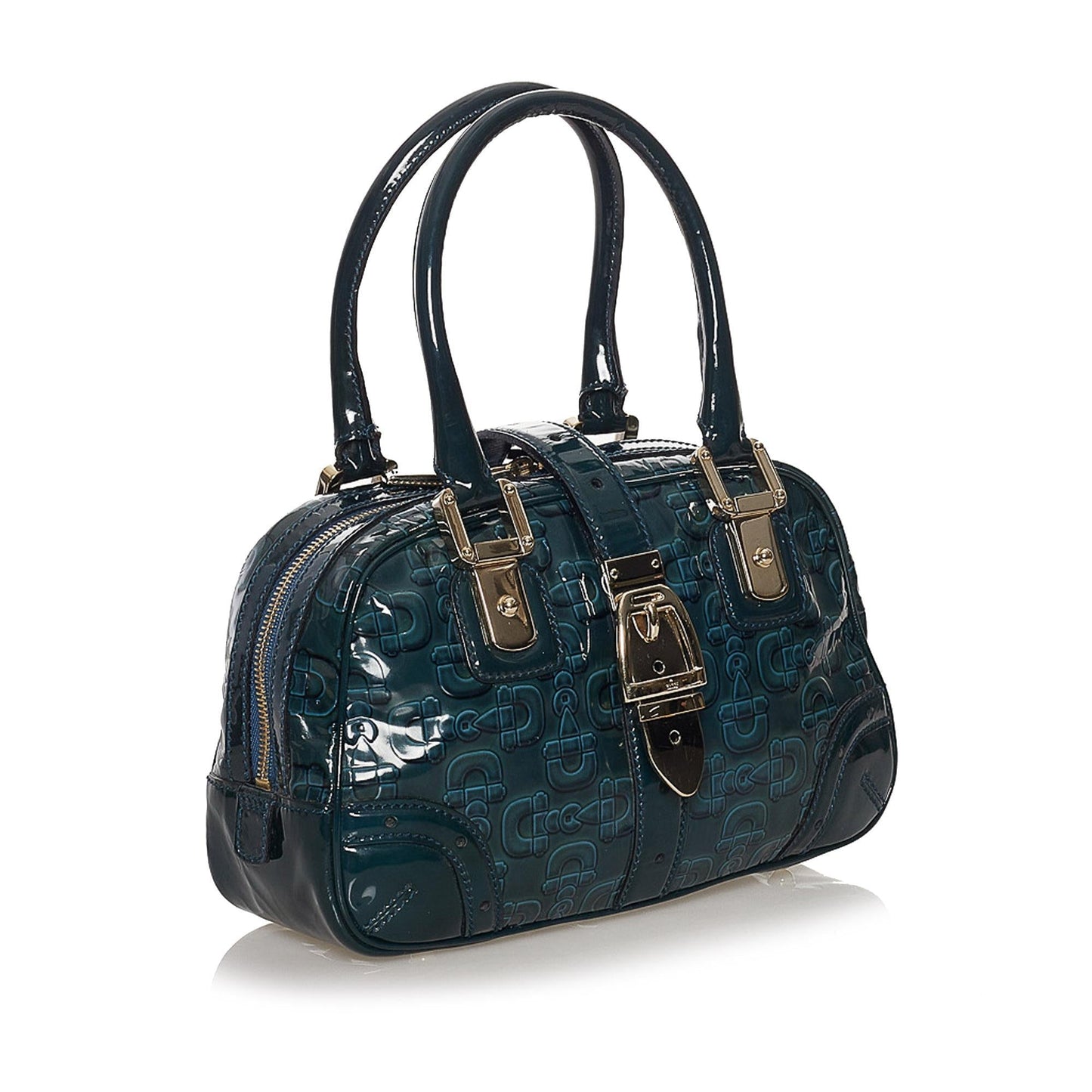 Gucci Horsebit SHG-Y5Im6s Leather Patent Green Satchel Bag