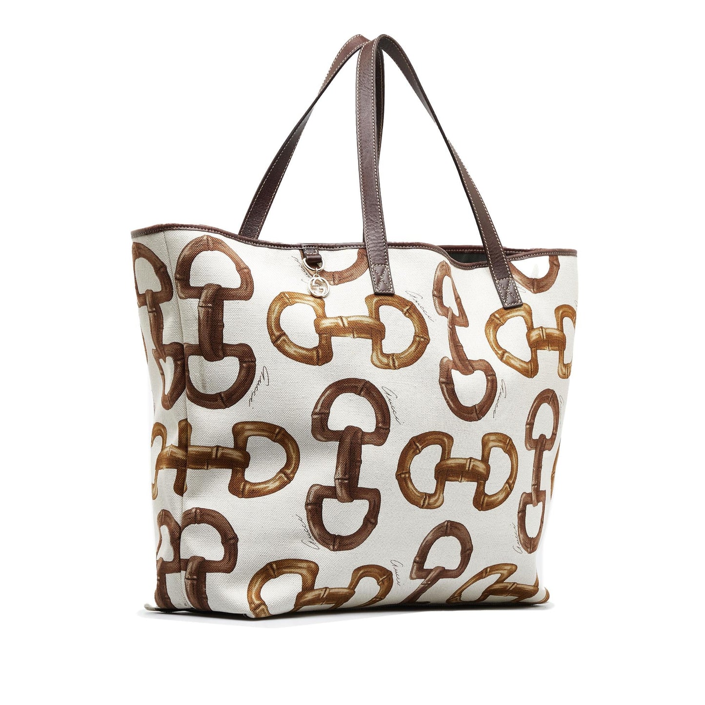 Gucci Horsebit SHG-HqQ7jb Canvas White Tote Bag